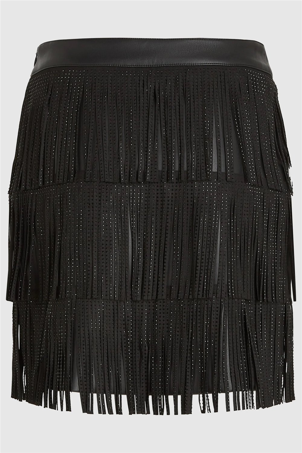 Karl Lagerfeld Fringe Mini Kadın Etek Siyah