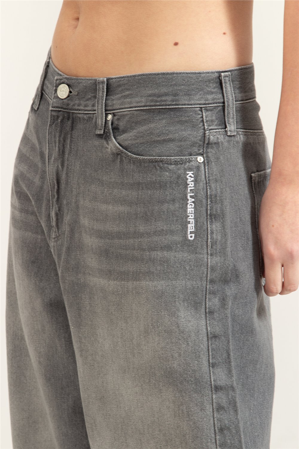 Karl Lagerfeld Ikon Barrel Denim Kadın Jean Pantolon
