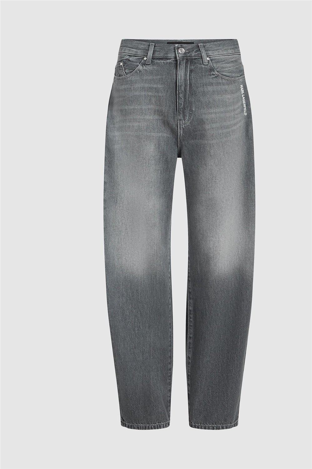 Karl Lagerfeld Ikon Barrel Denim Kadın Jean Pantolon Açık Gri