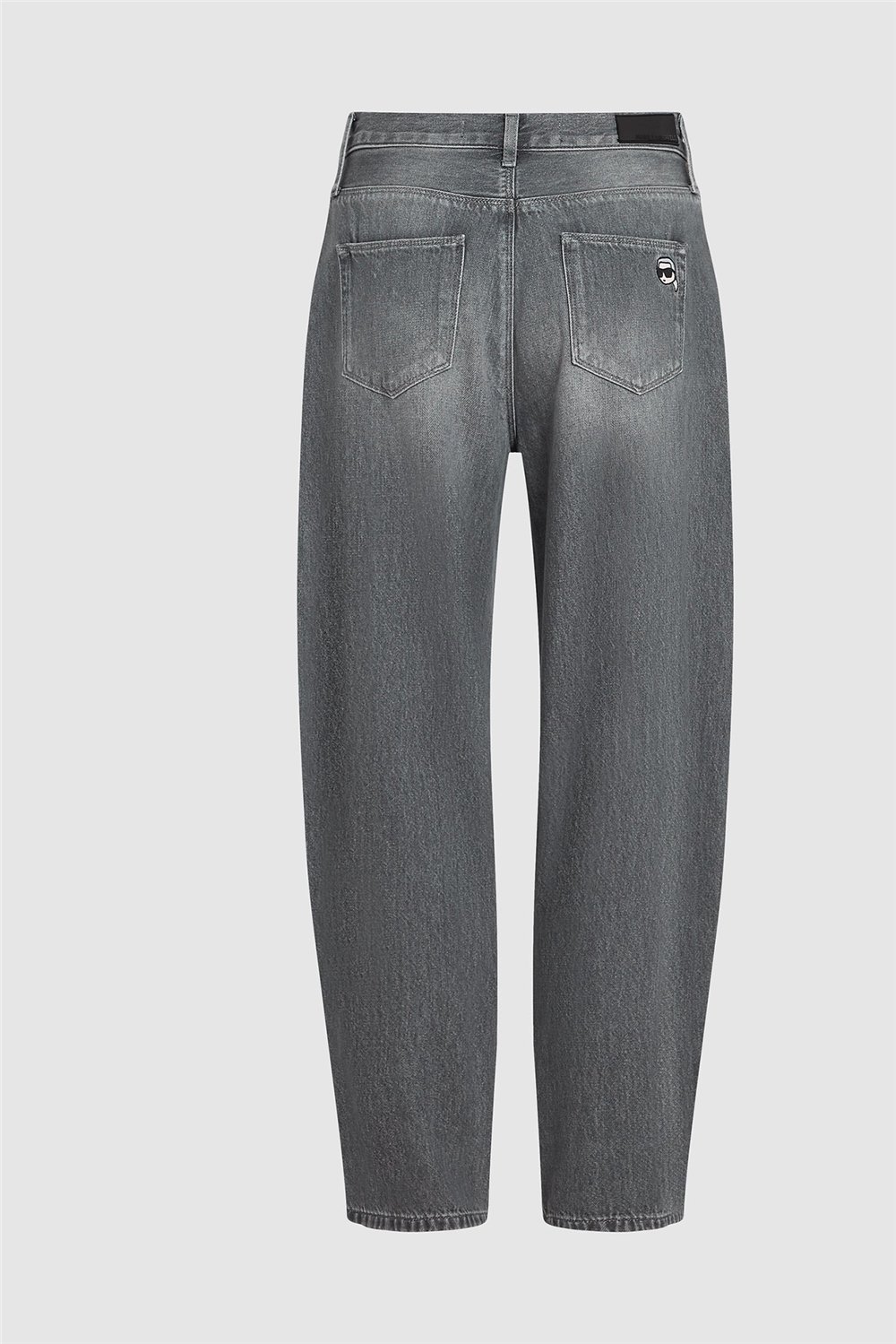 Karl Lagerfeld Ikon Barrel Denim Kadın Jean Pantolon Açık Gri