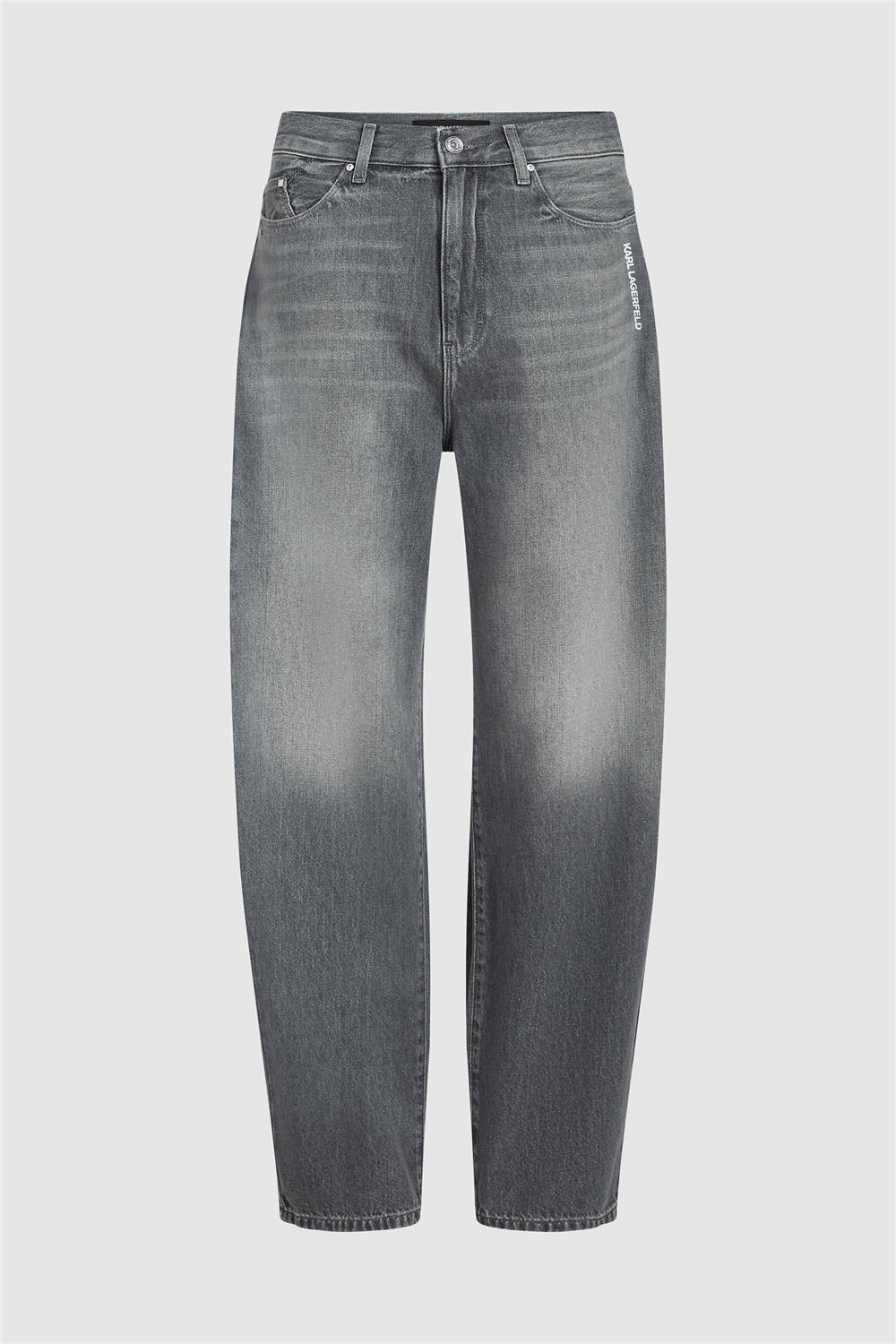 Karl Lagerfeld Ikon Barrel Denim Kadın Jean Pantolon Açık Gri