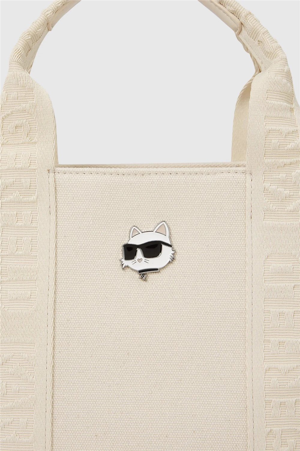 Karl Lagerfeld ikon Choup Pin Square Md Tote Kadın Omuz Çantası Beyaz