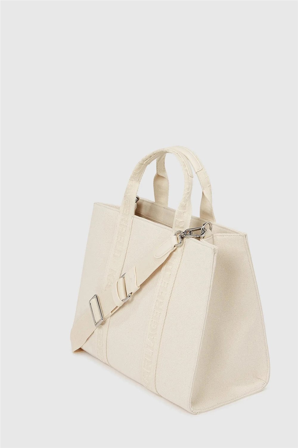 Karl Lagerfeld ikon Choup Pin Square Md Tote Kadın Omuz Çantası Beyaz