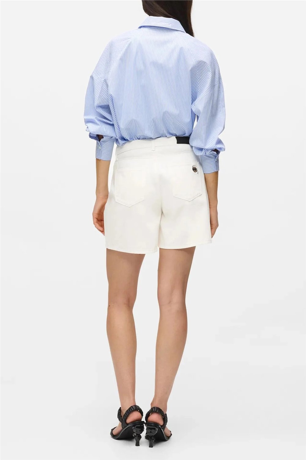 Karl Lagerfeld ikon Denim Shorts Kadın Jean Pantolon Çok Renkli