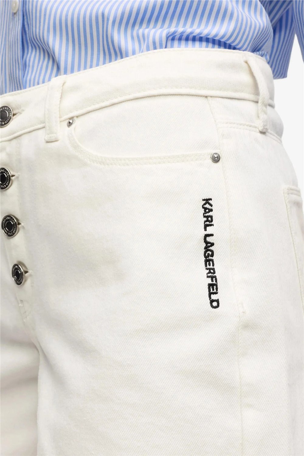Karl Lagerfeld ikon Denim Shorts Kadın Jean Pantolon Çok Renkli