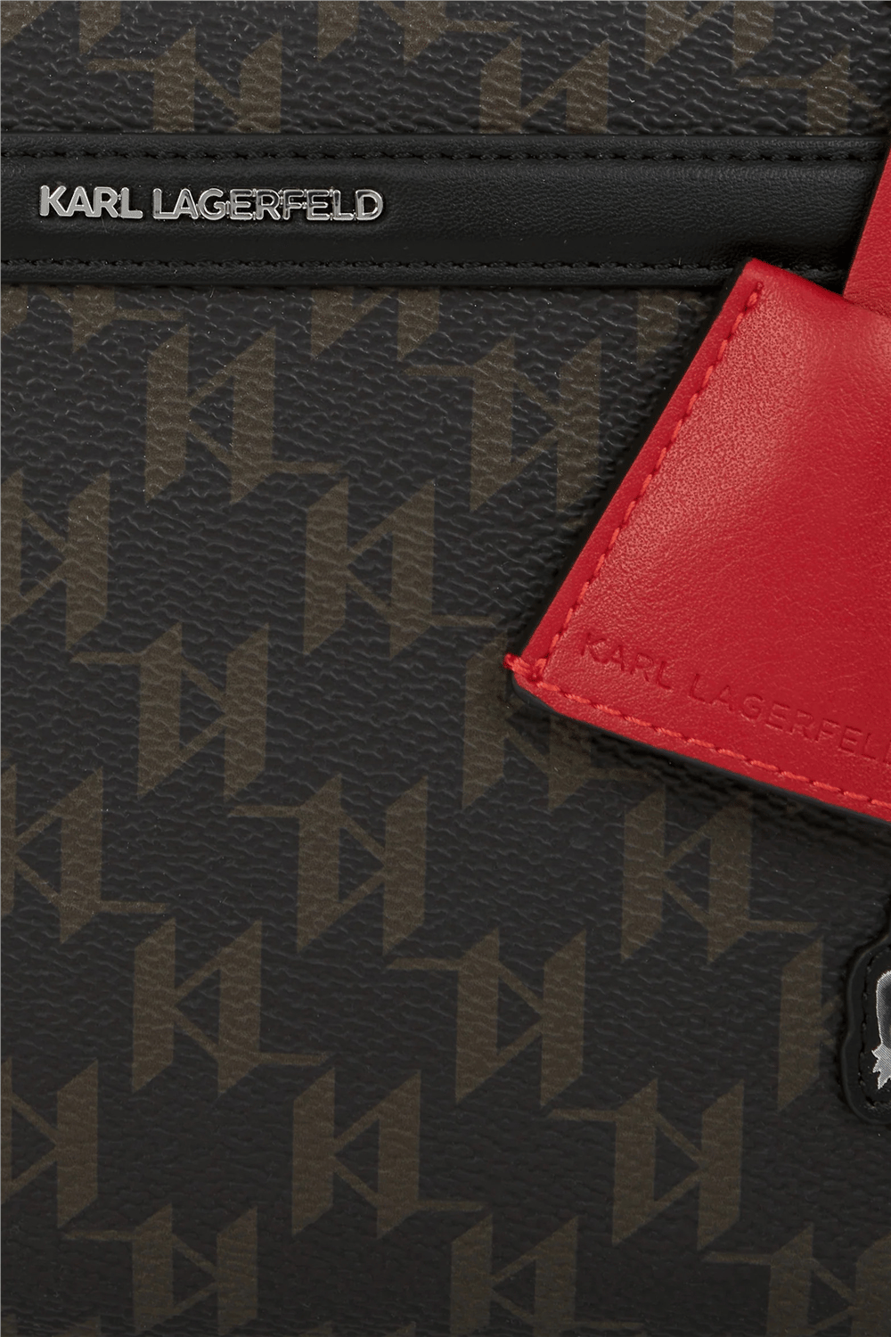 Karl Lagerfeld Ikon Monogram CC Bowling Kadın Mini Omuz Çantası Kahverengi
