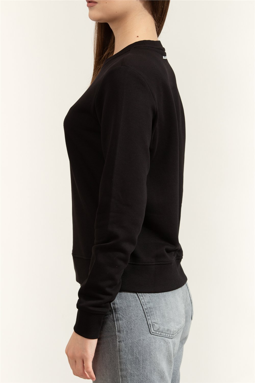 Karl Lagerfeld ikon Rs Circle Sweatshirt Kadın Bisiklet Yaka Sweatshirt Siyah