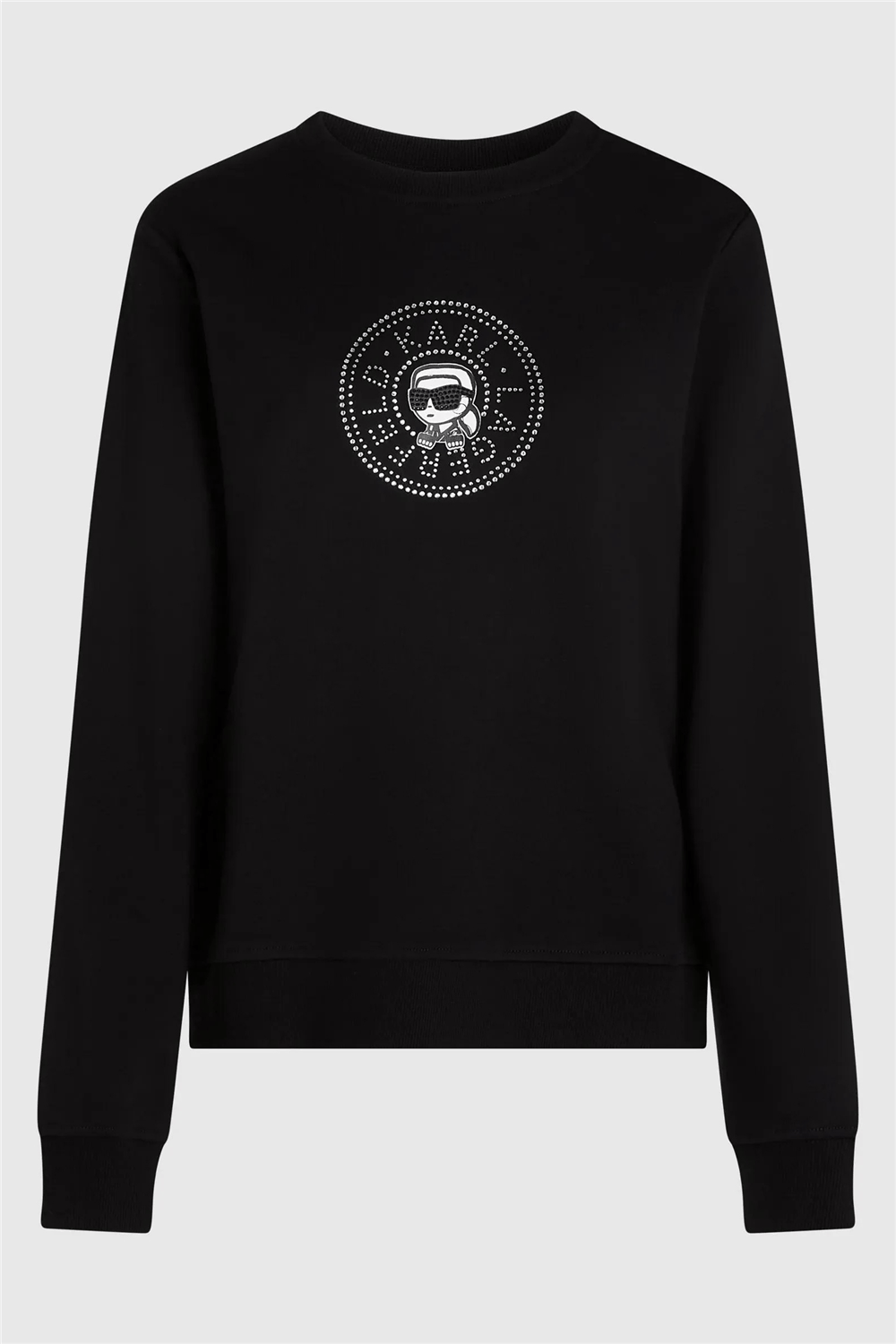 Karl Lagerfeld ikon Rs Circle Sweatshirt Kadın Bisiklet Yaka Sweatshirt Siyah