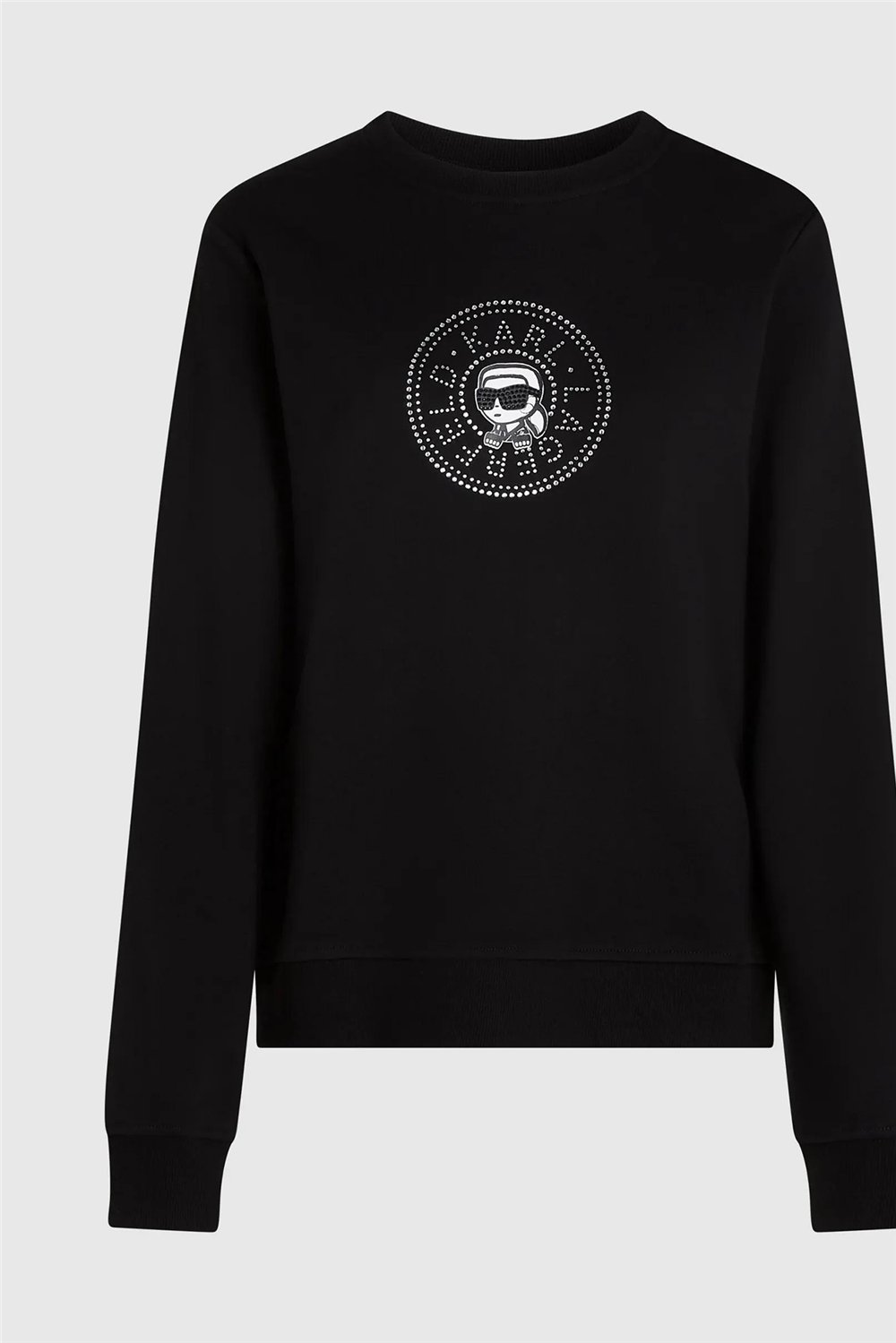 Karl Lagerfeld ikon Rs Circle Sweatshirt Kadın Bisiklet Yaka Sweatshirt Siyah
