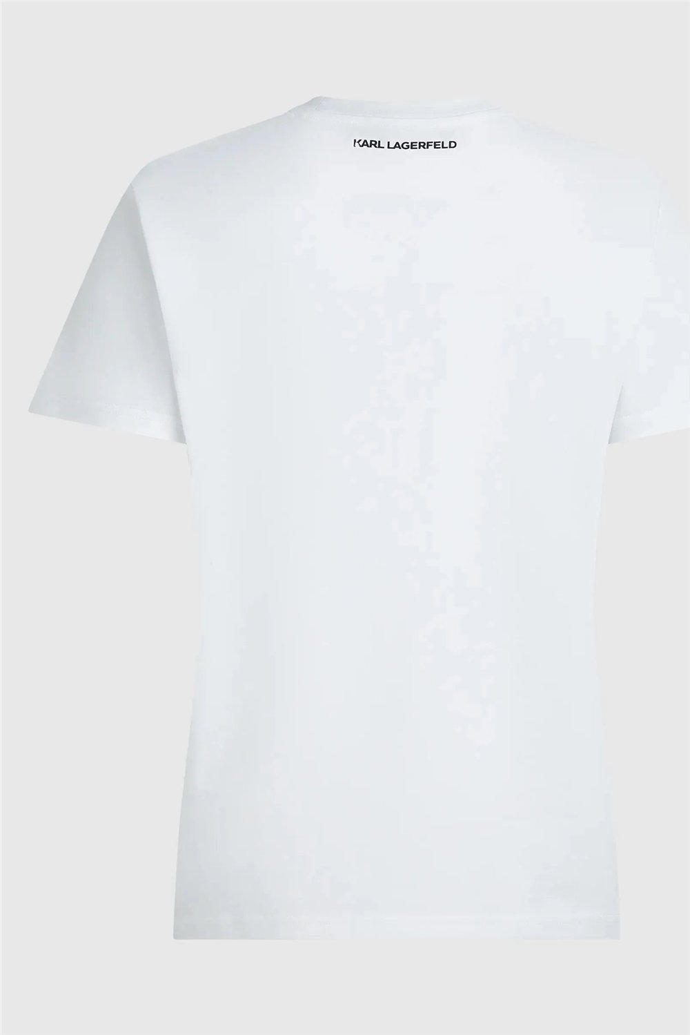 Karl Lagerfeld ikon Rs Circle T-Shirt Kadın Bisiklet Yaka T-Shirt Beyaz