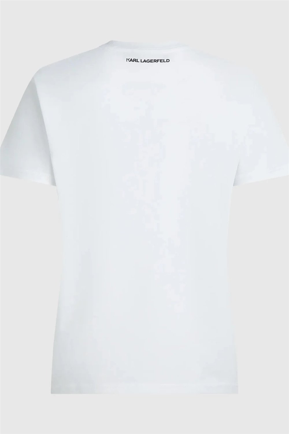 Karl Lagerfeld ikon Rs Circle T-Shirt Kadın Bisiklet Yaka T-Shirt Beyaz