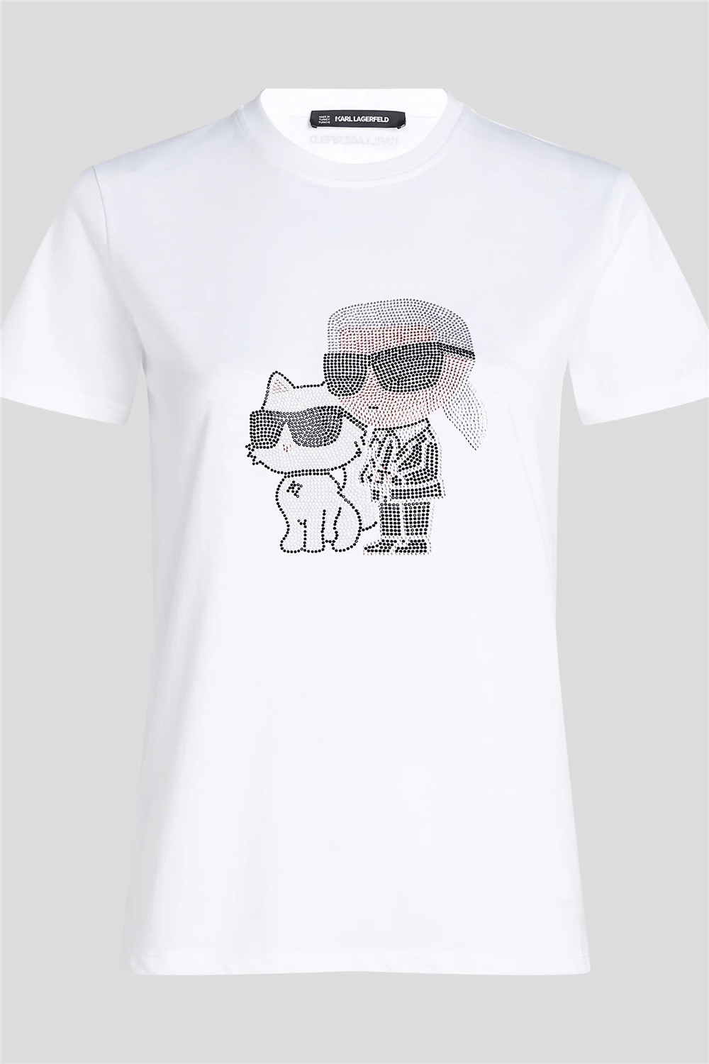 Karl Lagerfeld Ikon Rs Duo Kadın Bisiklet Yaka T-Shirt Beyaz