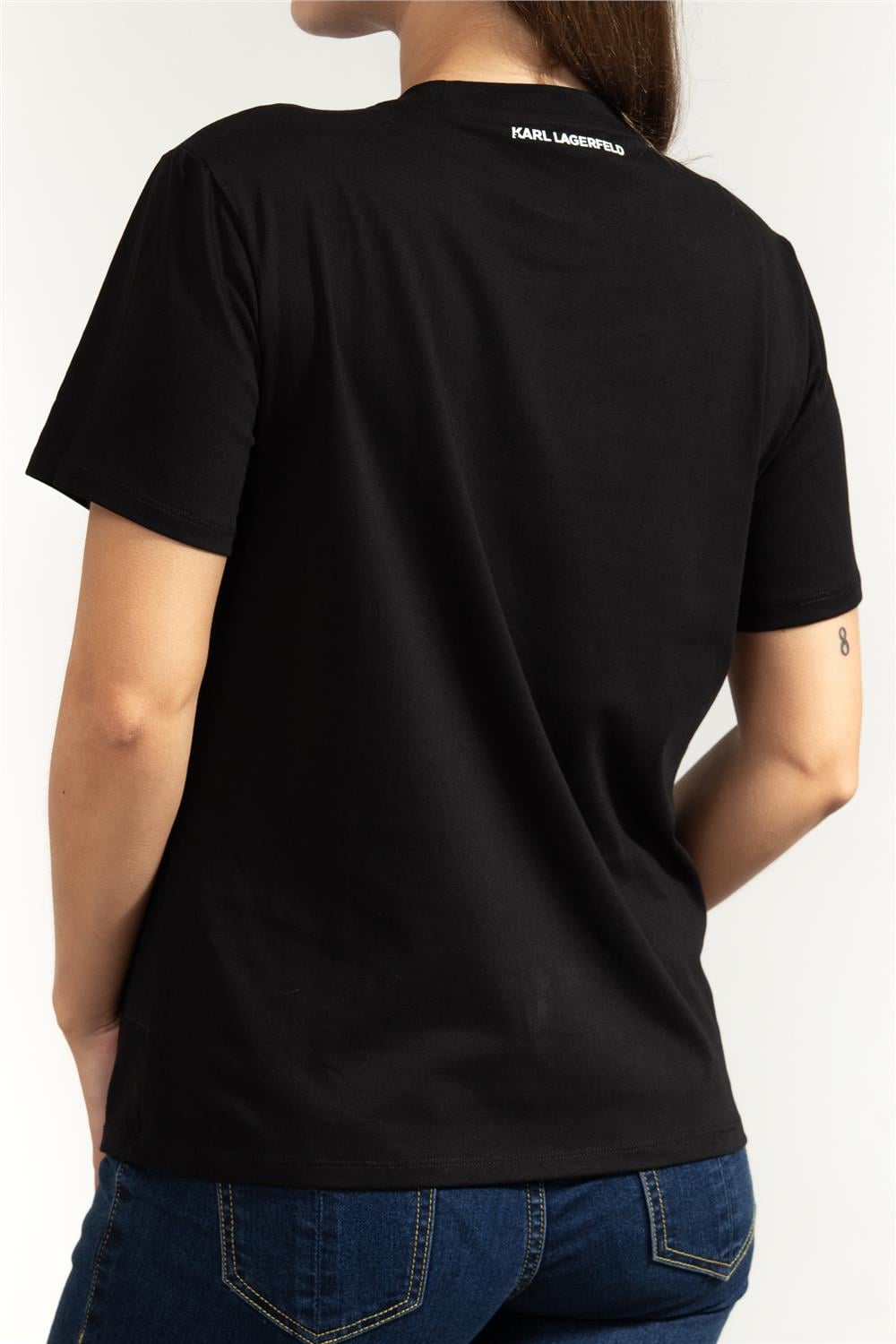 Karl Lagerfeld Ikon Seasonal Rs Kadın Bisiklet Yaka T-Shirt