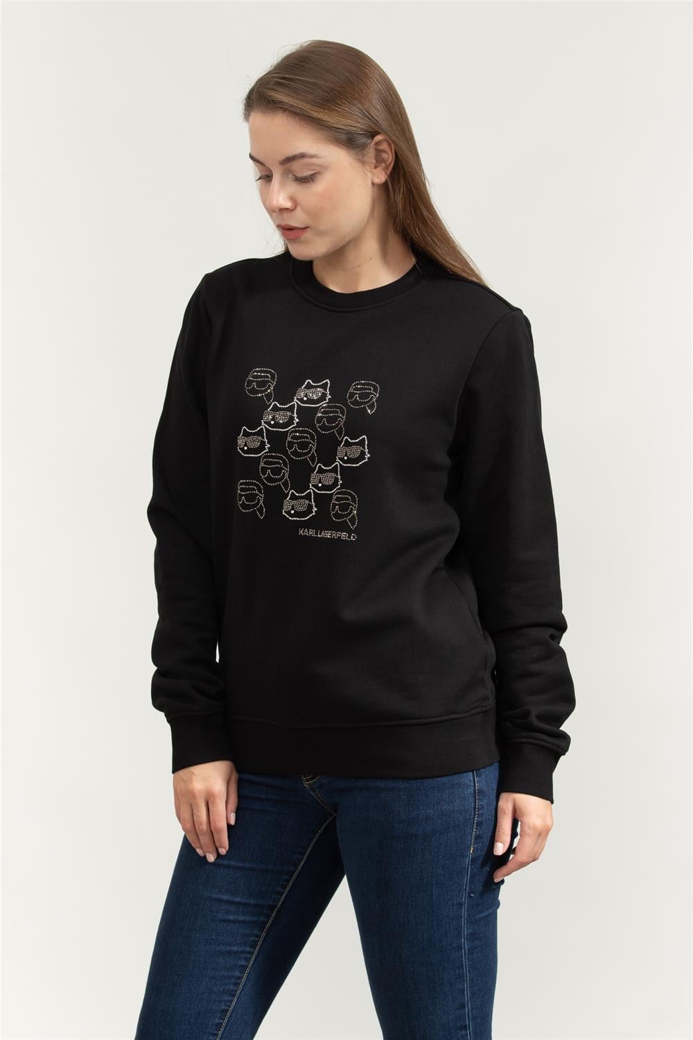 Karl Lagerfeld Ikon Seasonal Rs Kadın Bisiklet Yaka Sweatshirt