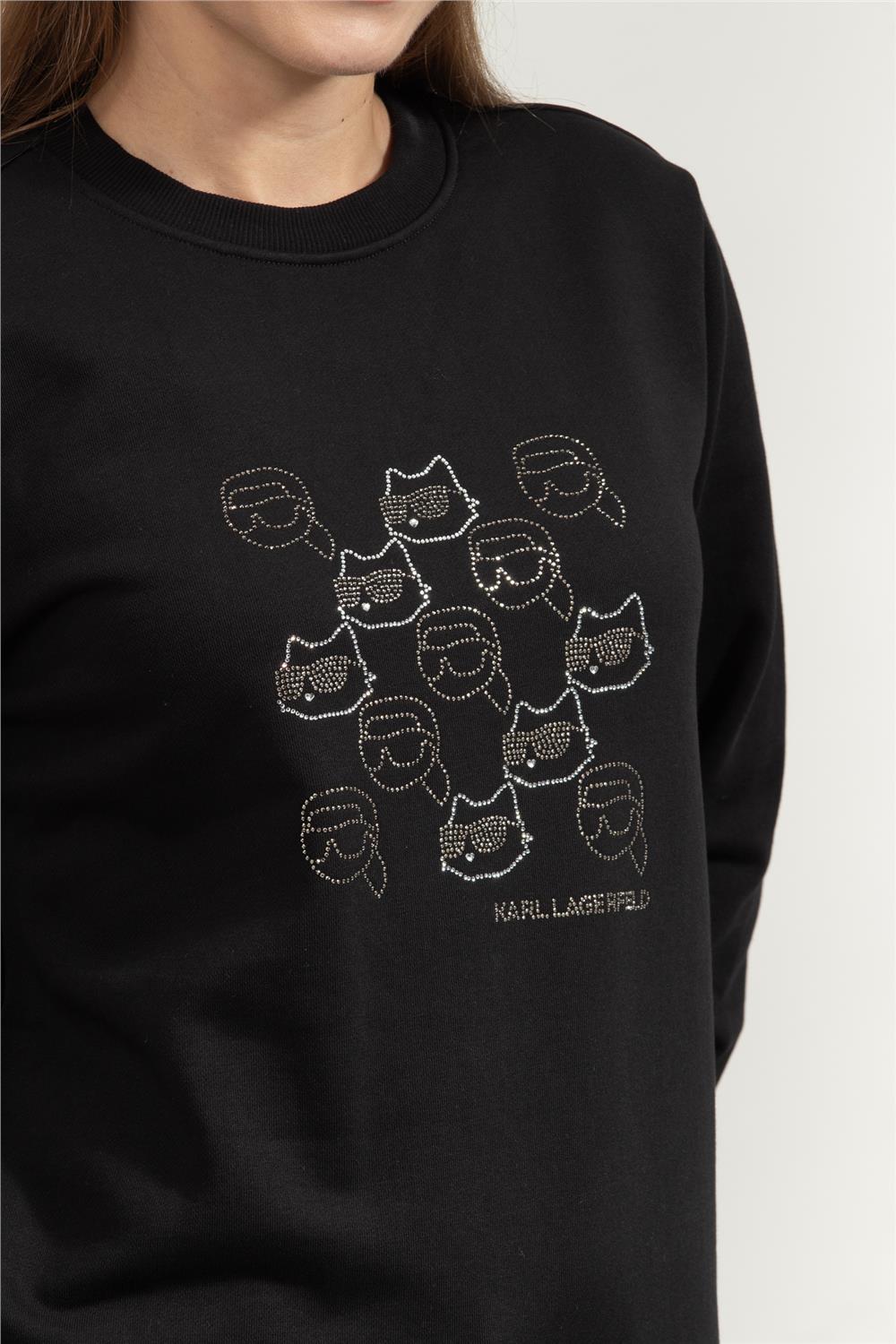 Karl Lagerfeld Ikon Seasonal Rs Kadın Bisiklet Yaka Sweatshirt