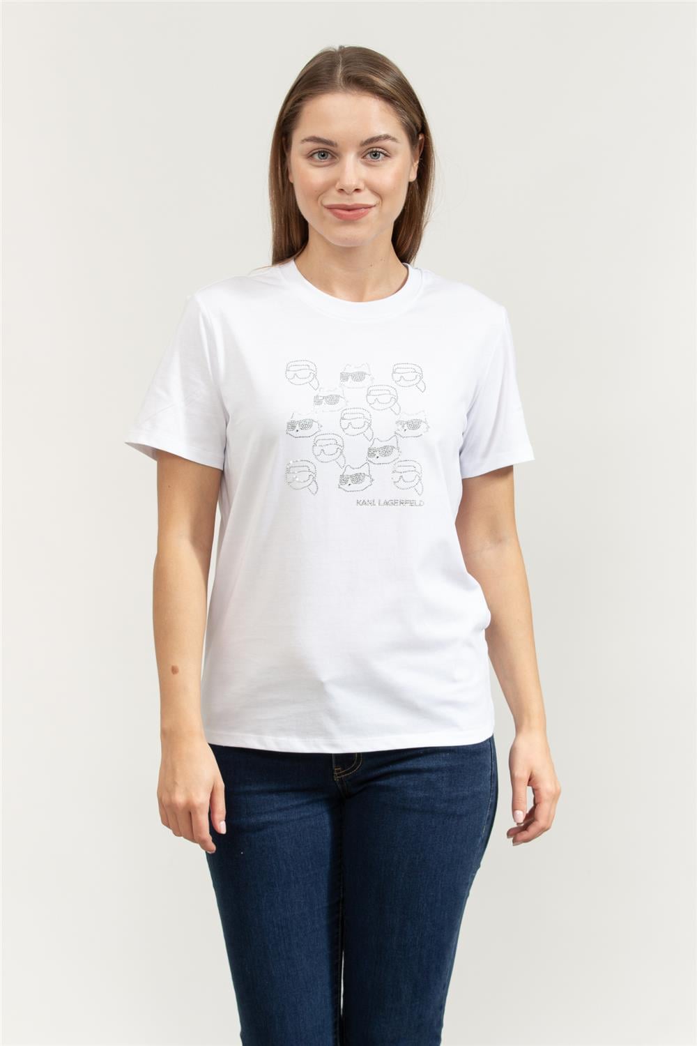 Karl Lagerfeld Ikon Seasonal Rs Kadın Bisiklet Yaka T-Shirt