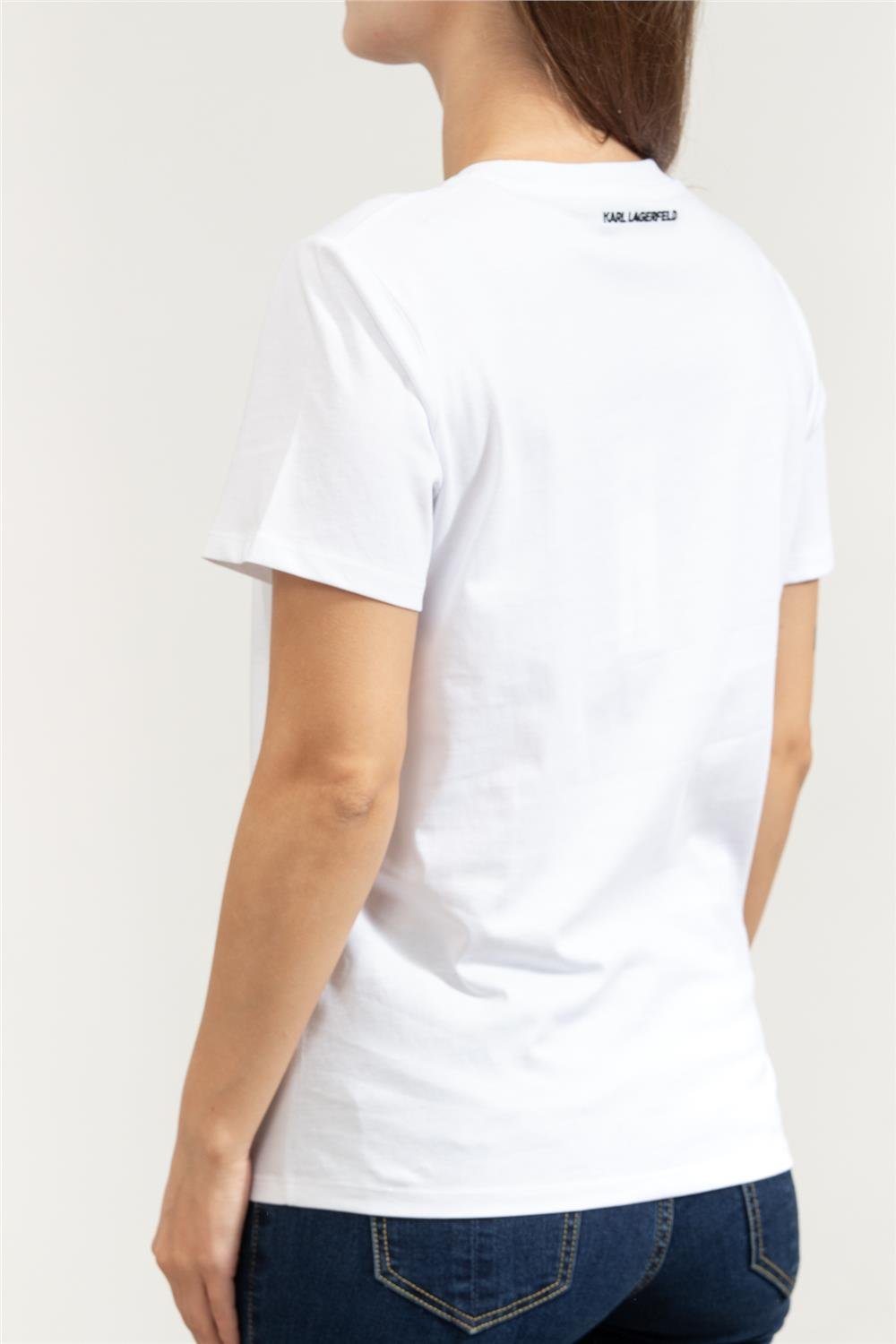 Karl Lagerfeld Ikon Seasonal Rs Kadın Bisiklet Yaka T-Shirt
