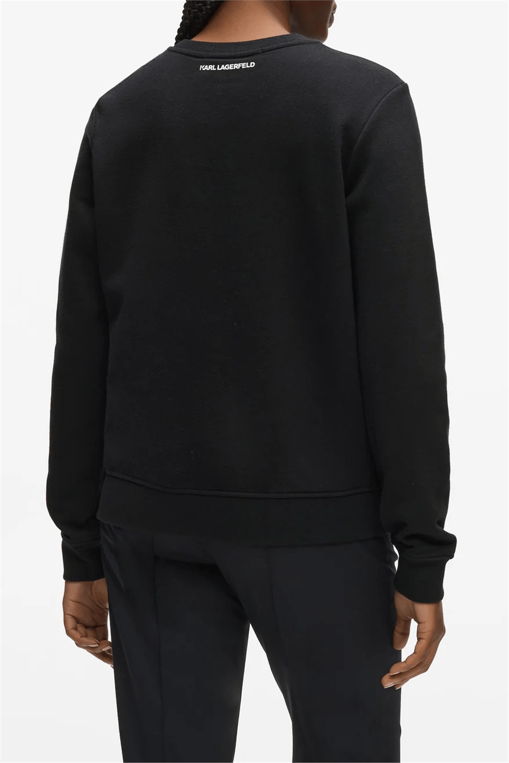 Karl Lagerfeld Ikon Signature Choupette Kadın Bisiklet Yaka Sweatshirt Siyah