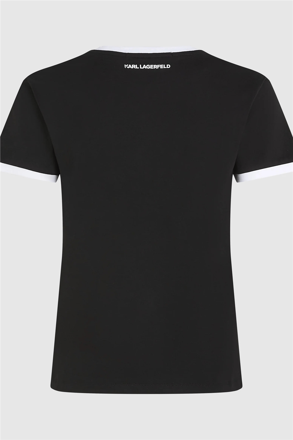 Karl Lagerfeld Ikon Signature Choupette Tee Kadın Bisiklet Yaka T-Shirt Siyah