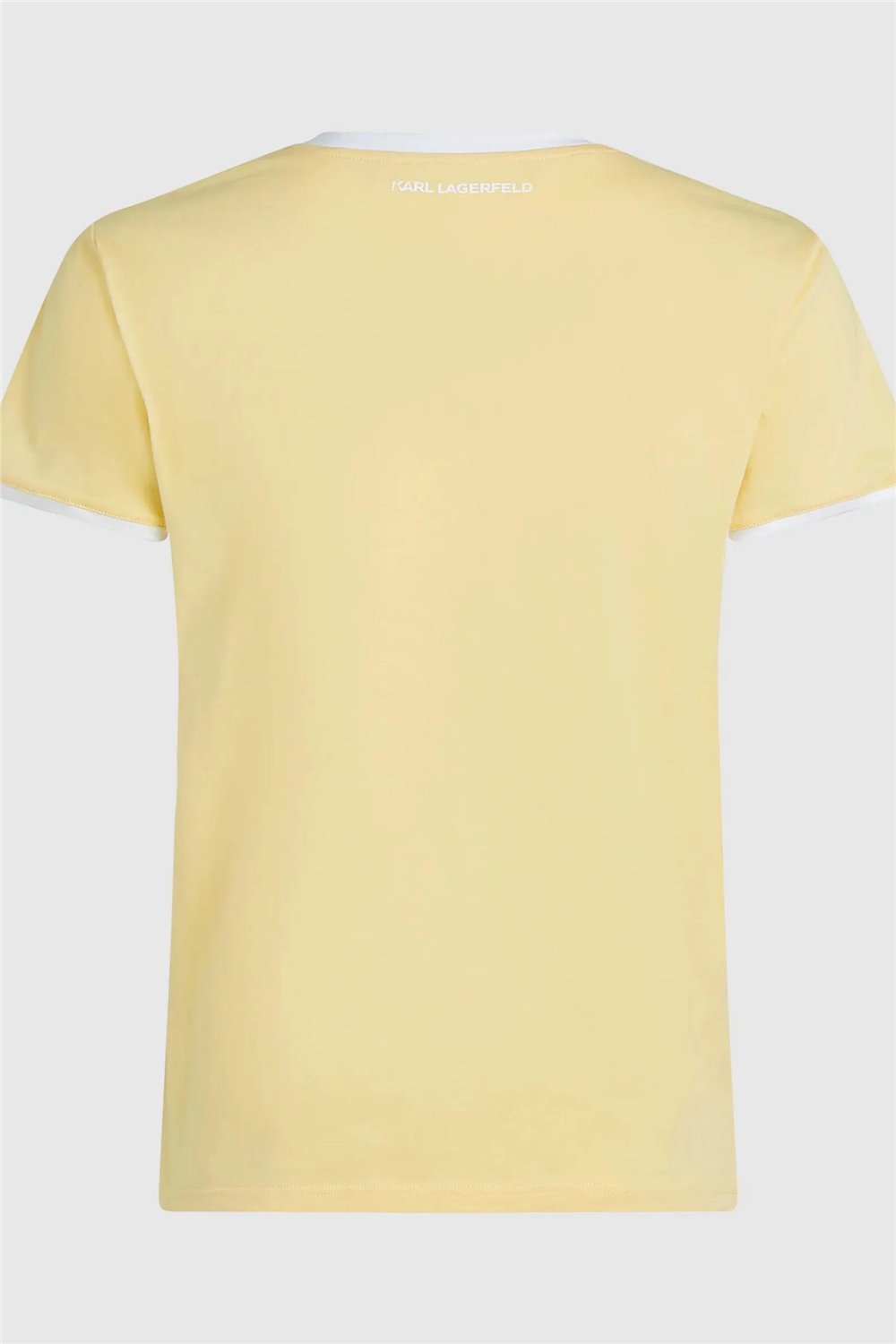 Karl Lagerfeld ikon Small Circle T-Shirt Kadın Bisiklet Yaka T-Shirt