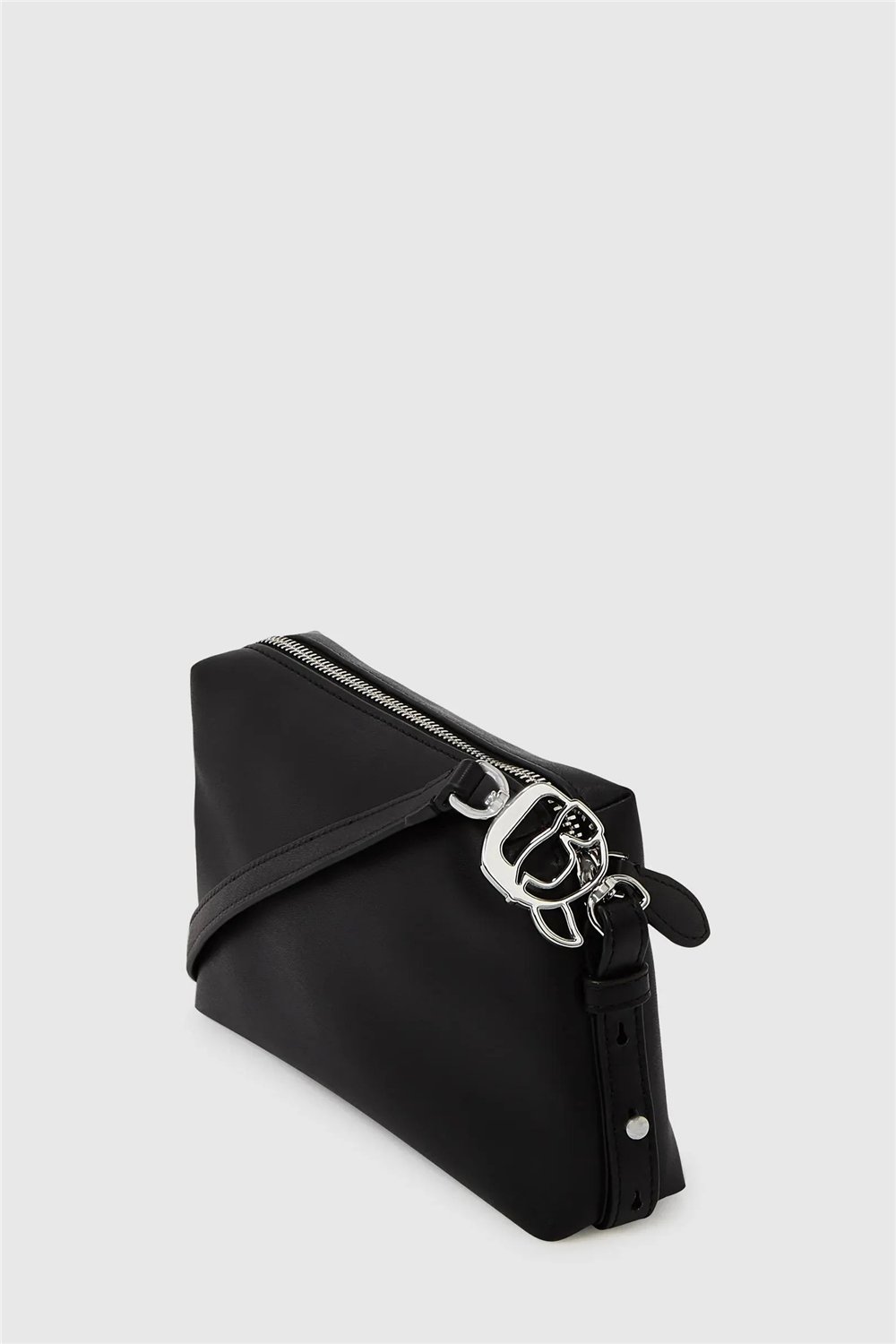 Karl Lagerfeld ikon Smooth Outline Slim Cmb Kadın Mini Omuz Çantası Siyah