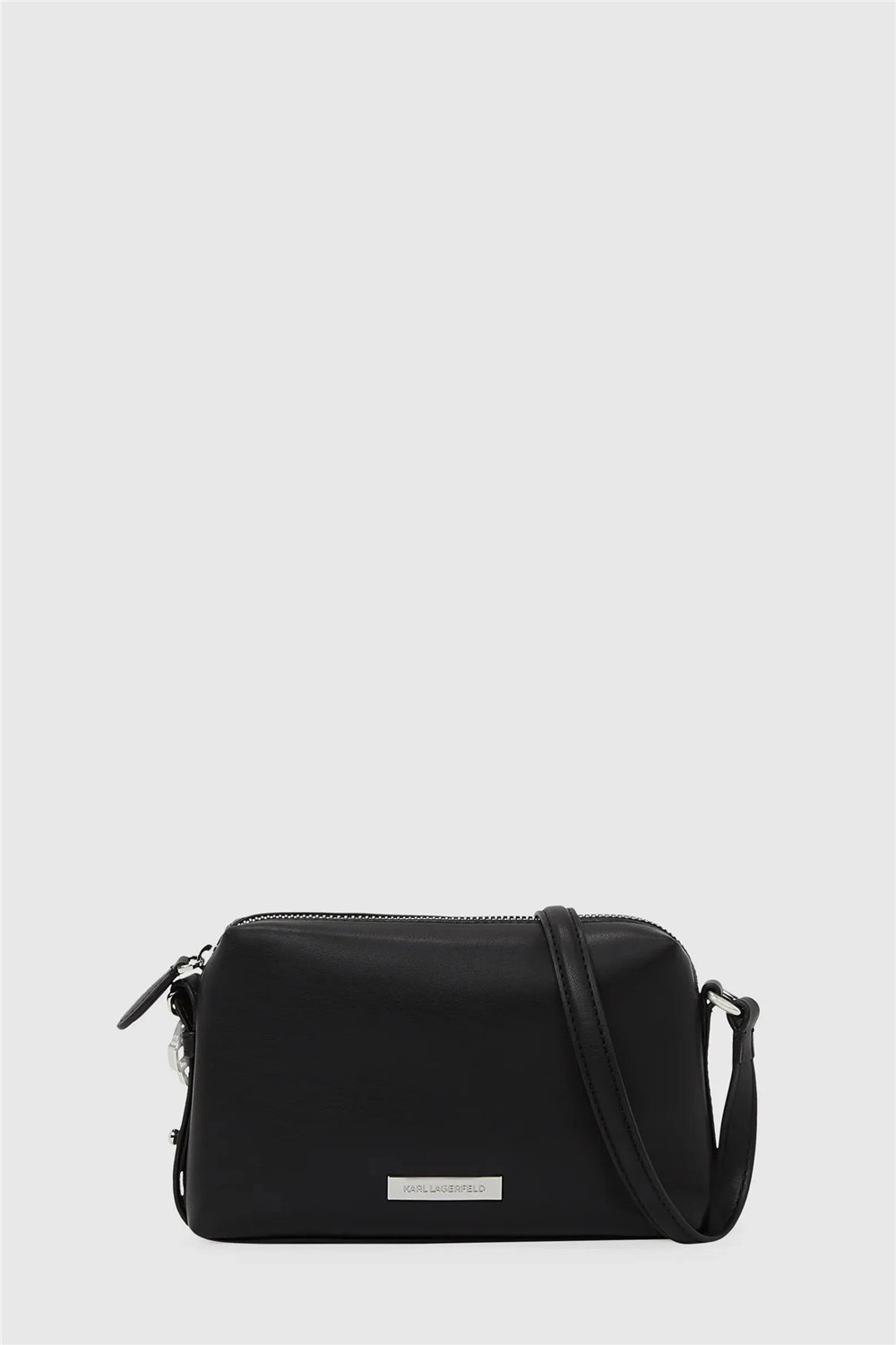Karl Lagerfeld ikon Smooth Outline Slim Cmb Kadın Mini Omuz Çantası Siyah