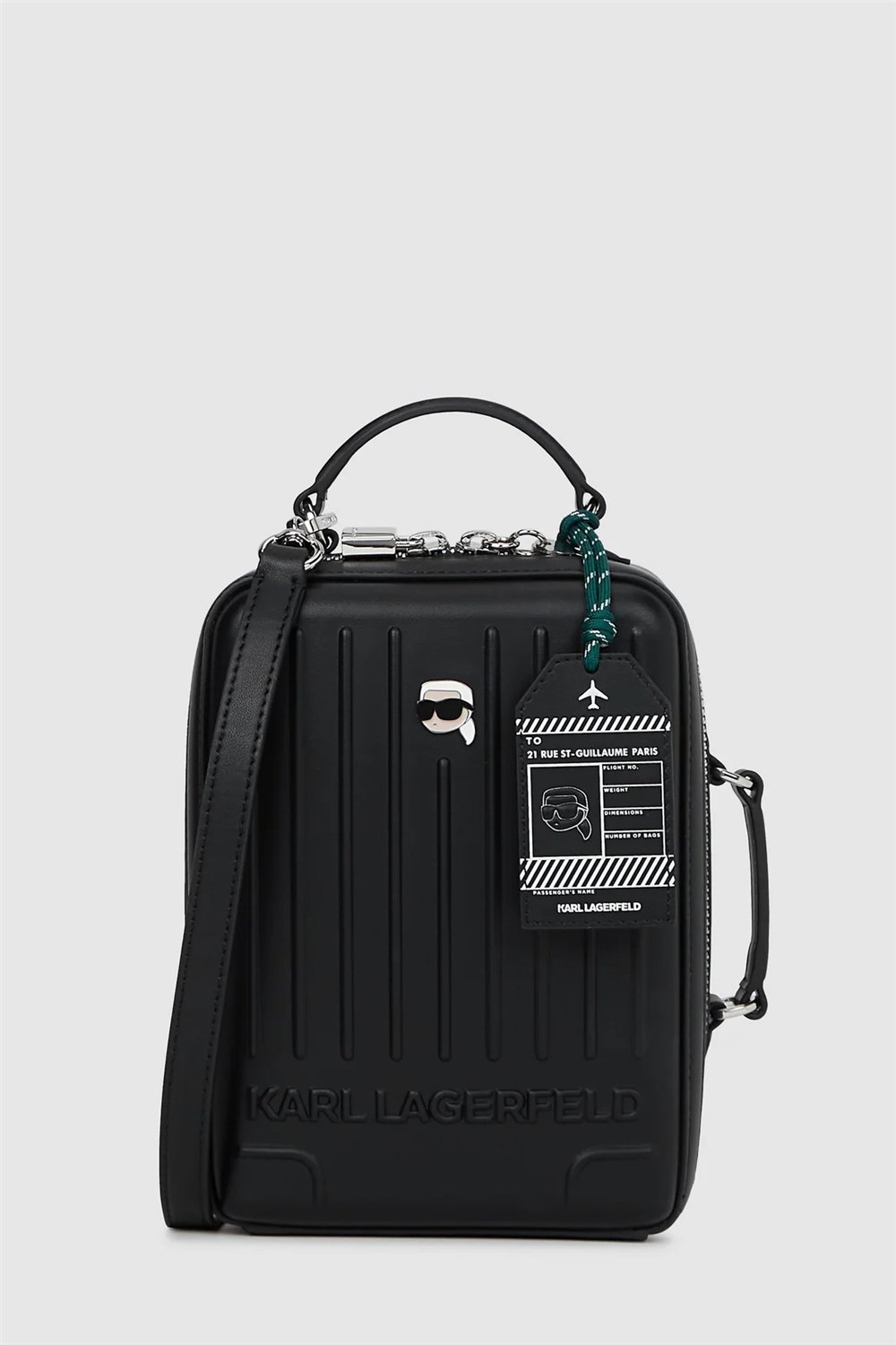 Karl Lagerfeld Ikon Suitcase Crossbody Kadın Omuz Çantası Siyah