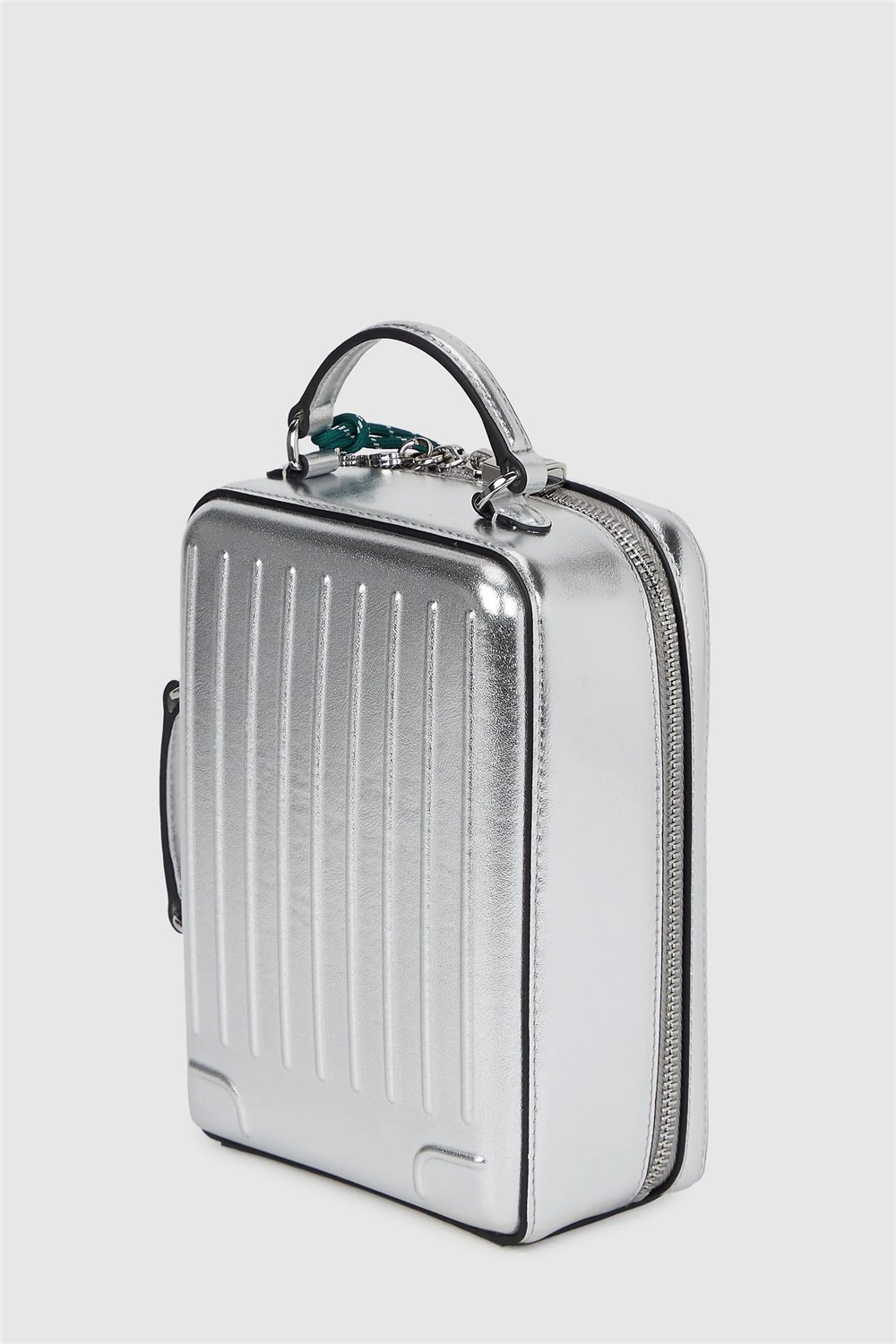 Karl Lagerfeld Ikon Suitcase Crossbody Kadın Omuz Çantası Gümüş