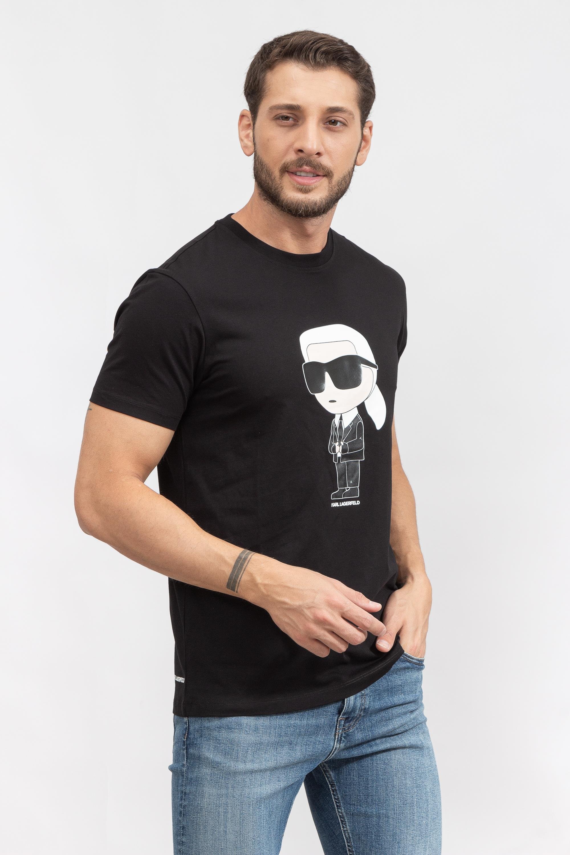 Karl Lagerfeld Ikonik Erkek Bisiklet Yaka T-Shirt