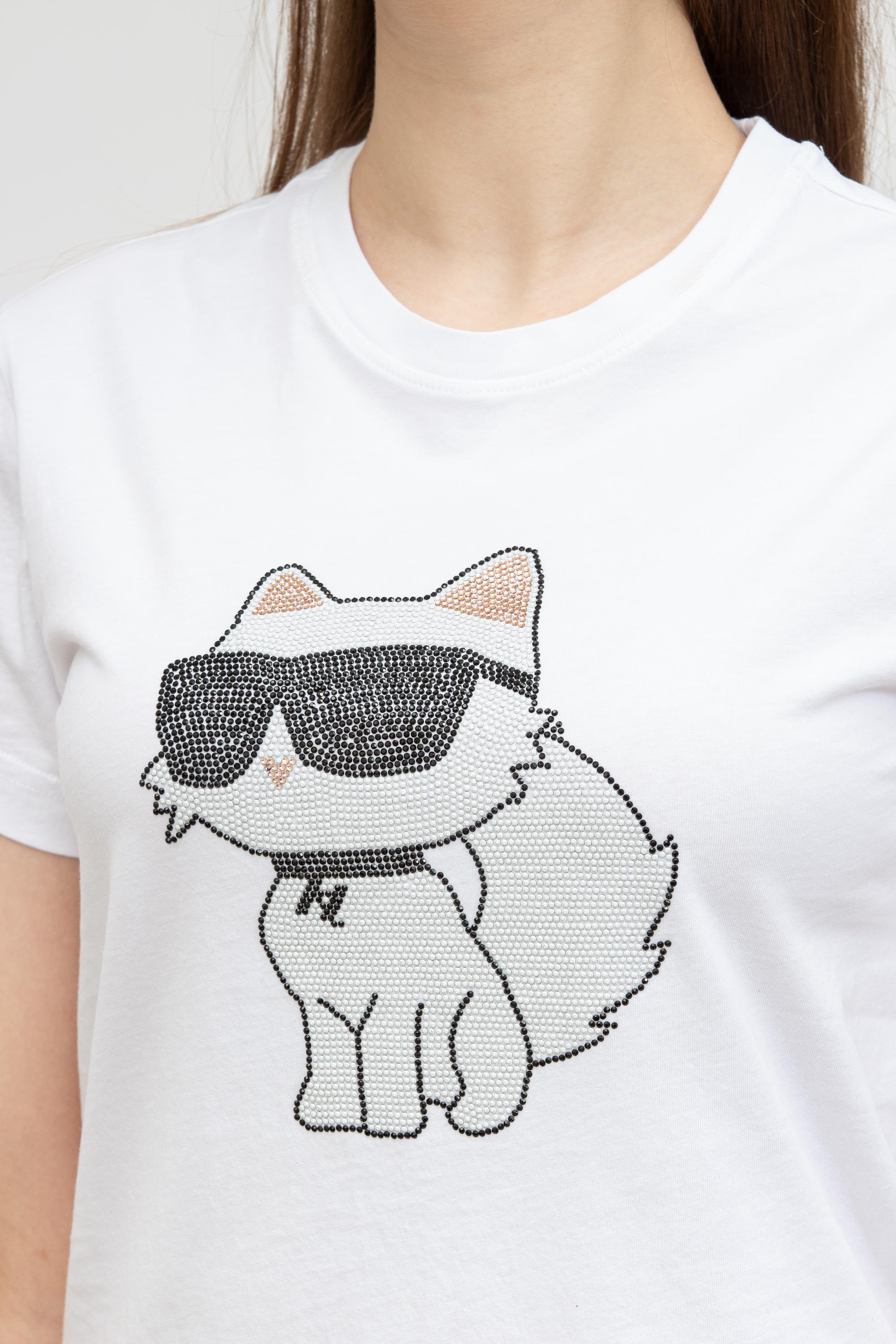 Karl Lagerfeld Ikonik Kadın Bisiklet Yaka T-Shirt
