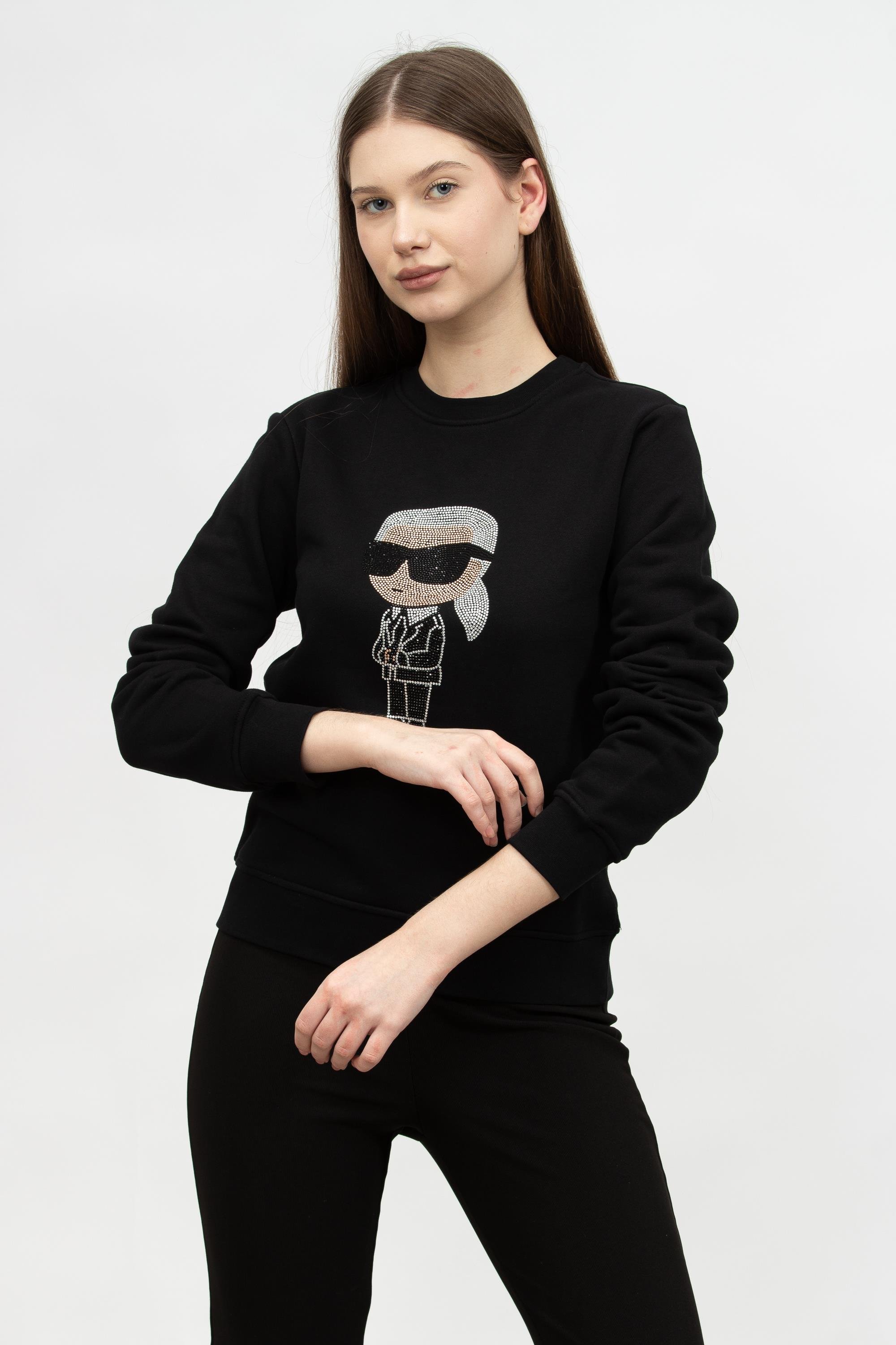 Karl Lagerfeld Ikonik Kadın Bisiklet Yaka Sweatshirt