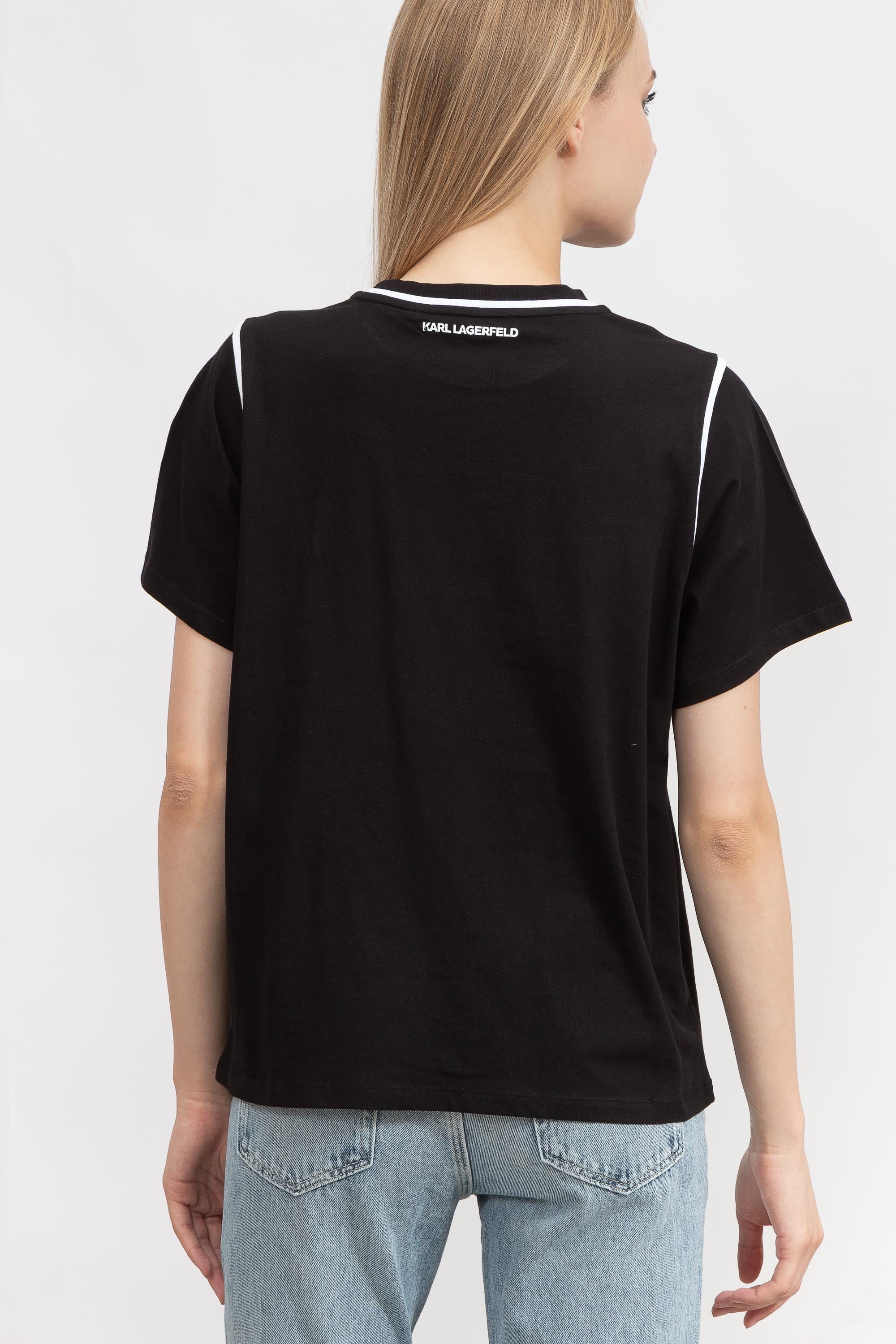 Karl Lagerfeld Ikonik Kadın Bisiklet Yaka T-Shirt
