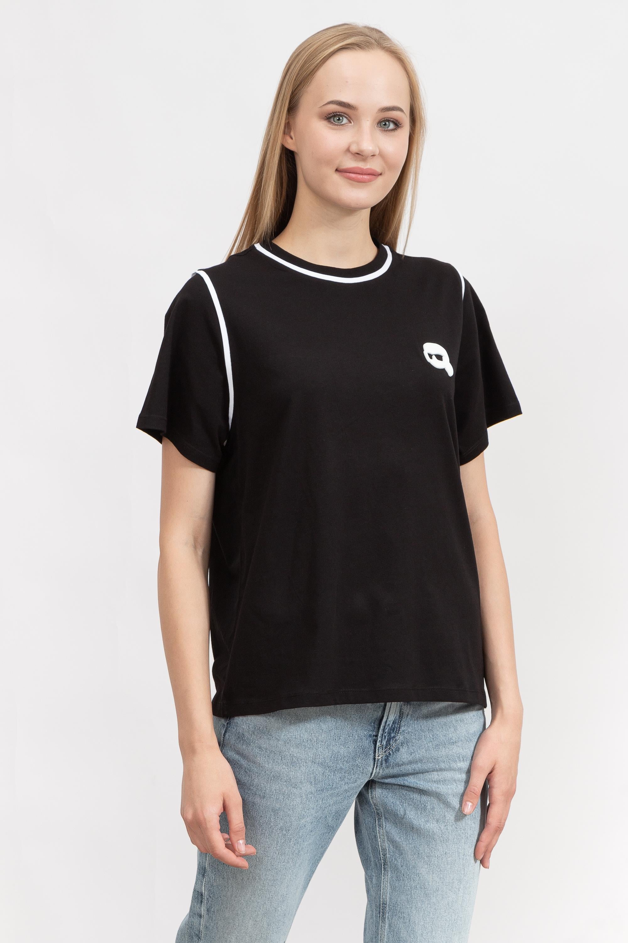 Karl Lagerfeld Ikonik Kadın Bisiklet Yaka T-Shirt