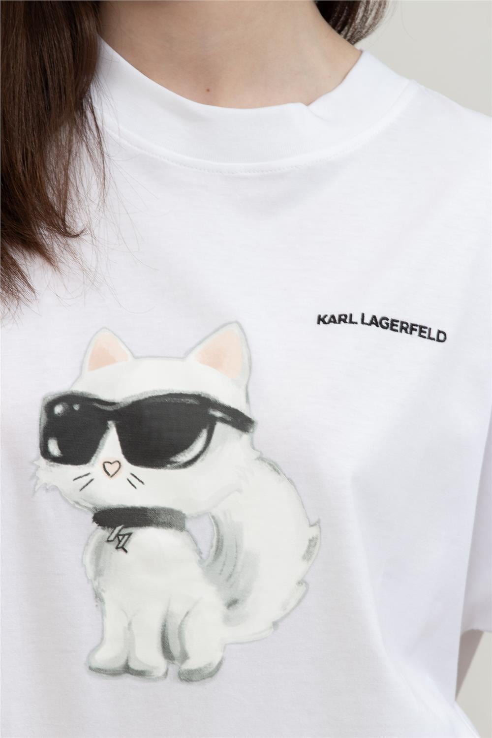 Karl Lagerfeld Kadın Bisiklet Yaka T-Shirt