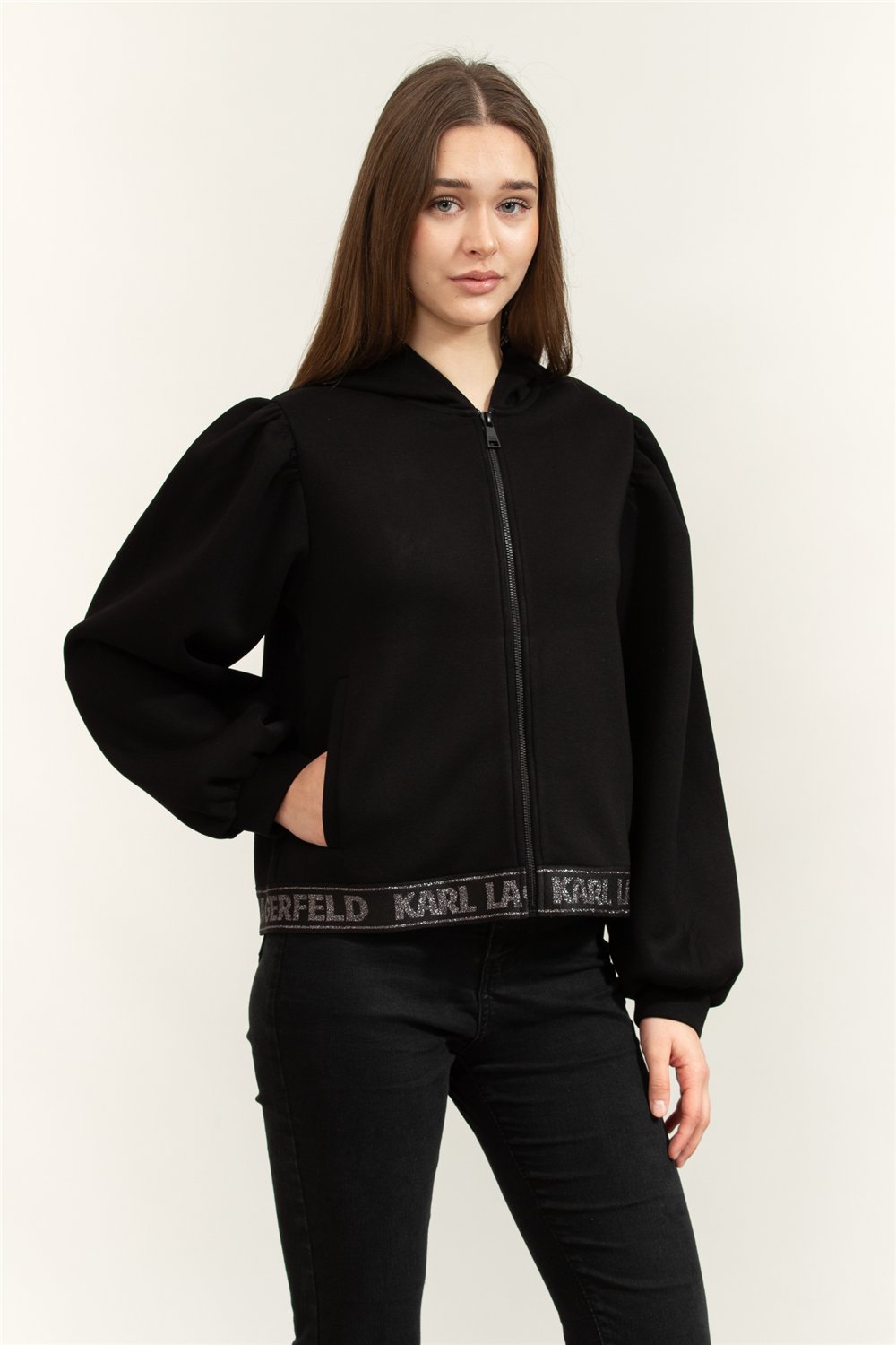 Karl Lagerfeld Kadın Fermuarlı Sweatshirt