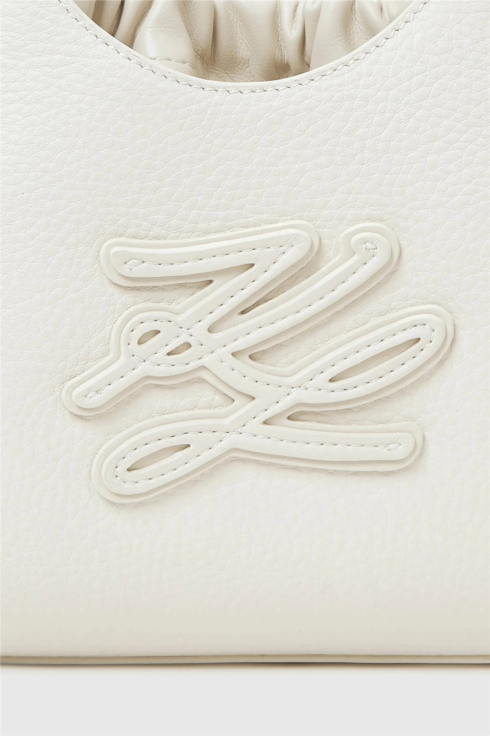 Karl Lagerfeld K/Autograph Patch Mini Tote Kadın Mini Omuz Çantası Beyaz