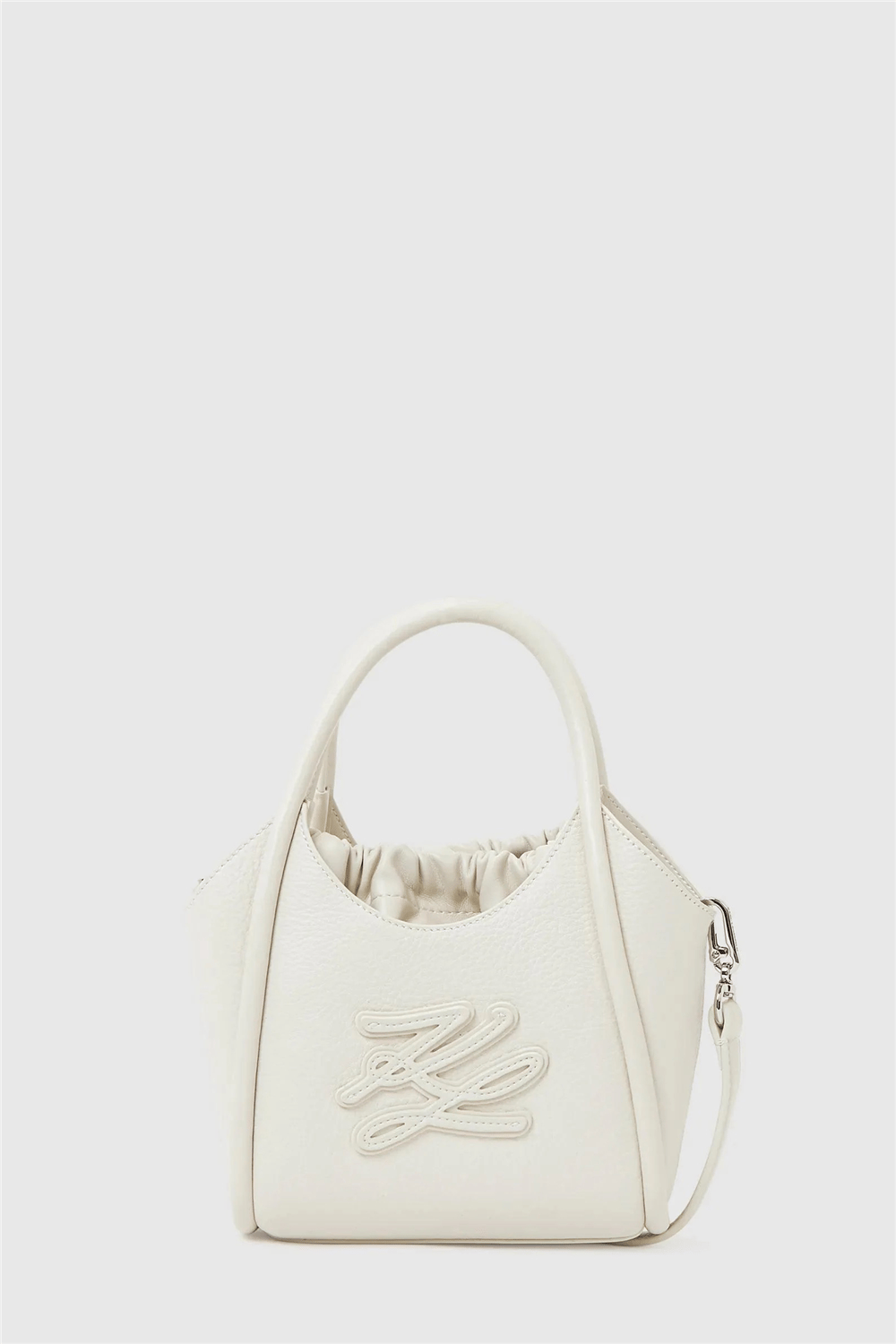 Karl Lagerfeld K/Autograph Patch Mini Tote Kadın Mini Omuz Çantası Beyaz