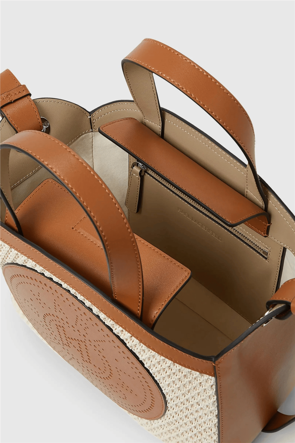 Karl Lagerfeld K/Circle Sm Tote Raffia Mesh Kadın Mini Omuz Çantası Çok Renkli