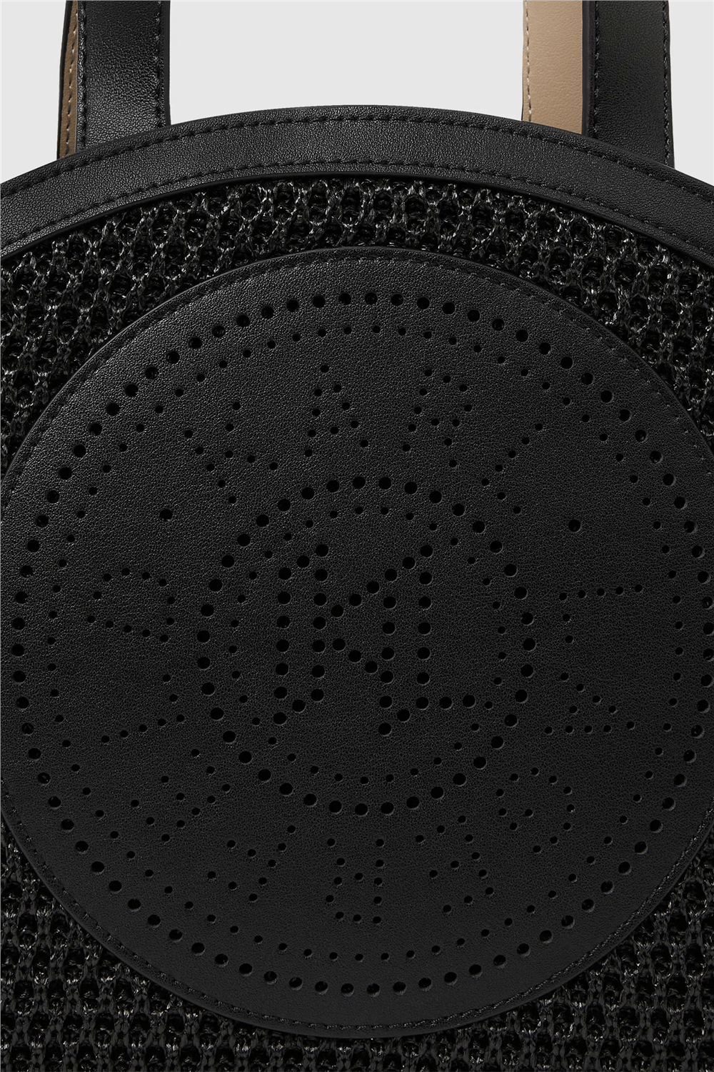 Karl Lagerfeld K/Circle Sm Tote Raffia Mesh Kadın Mini Omuz Çantası Siyah