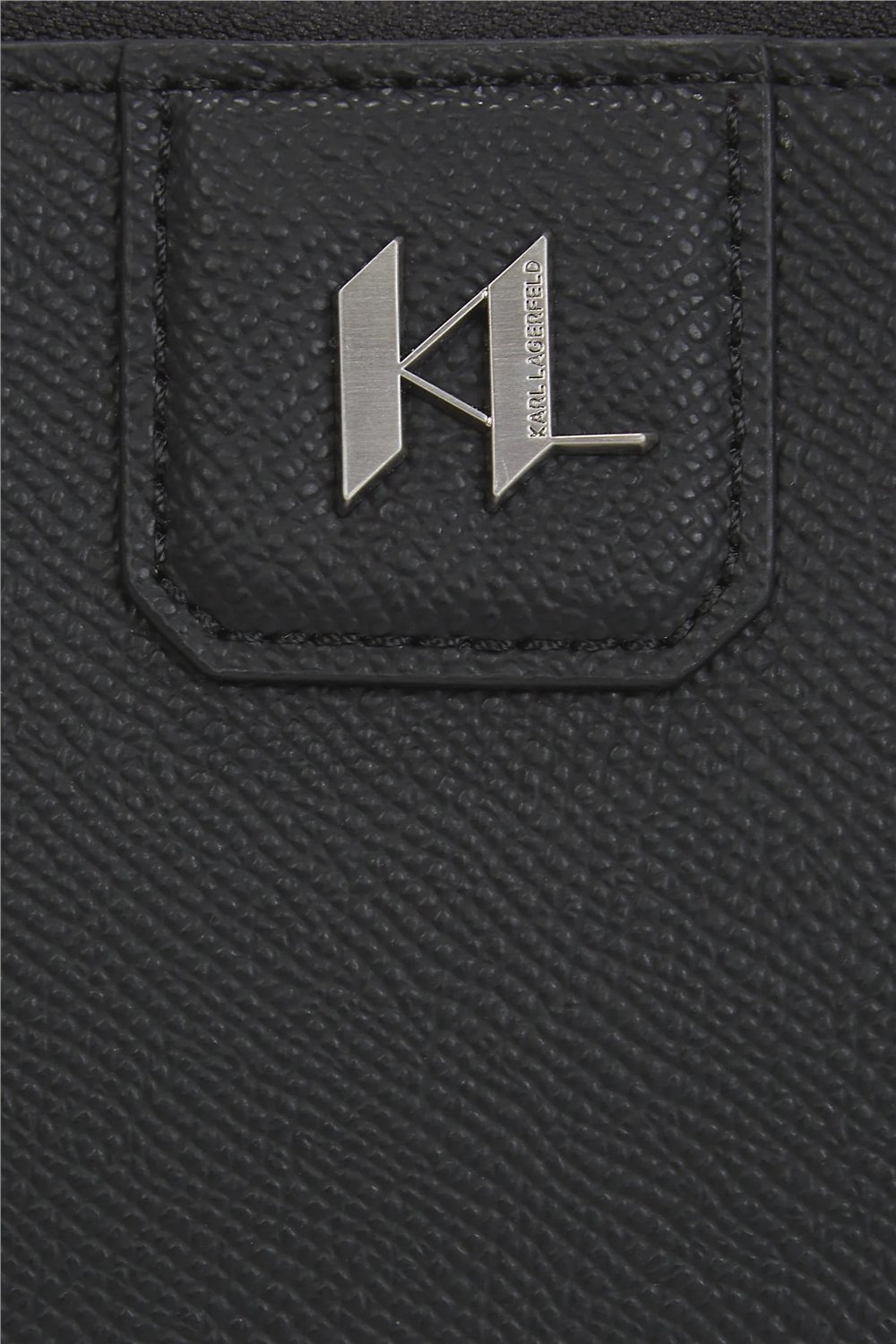 Karl Lagerfeld K/Monogram Leather Erkek Reporter Çanta Siyah