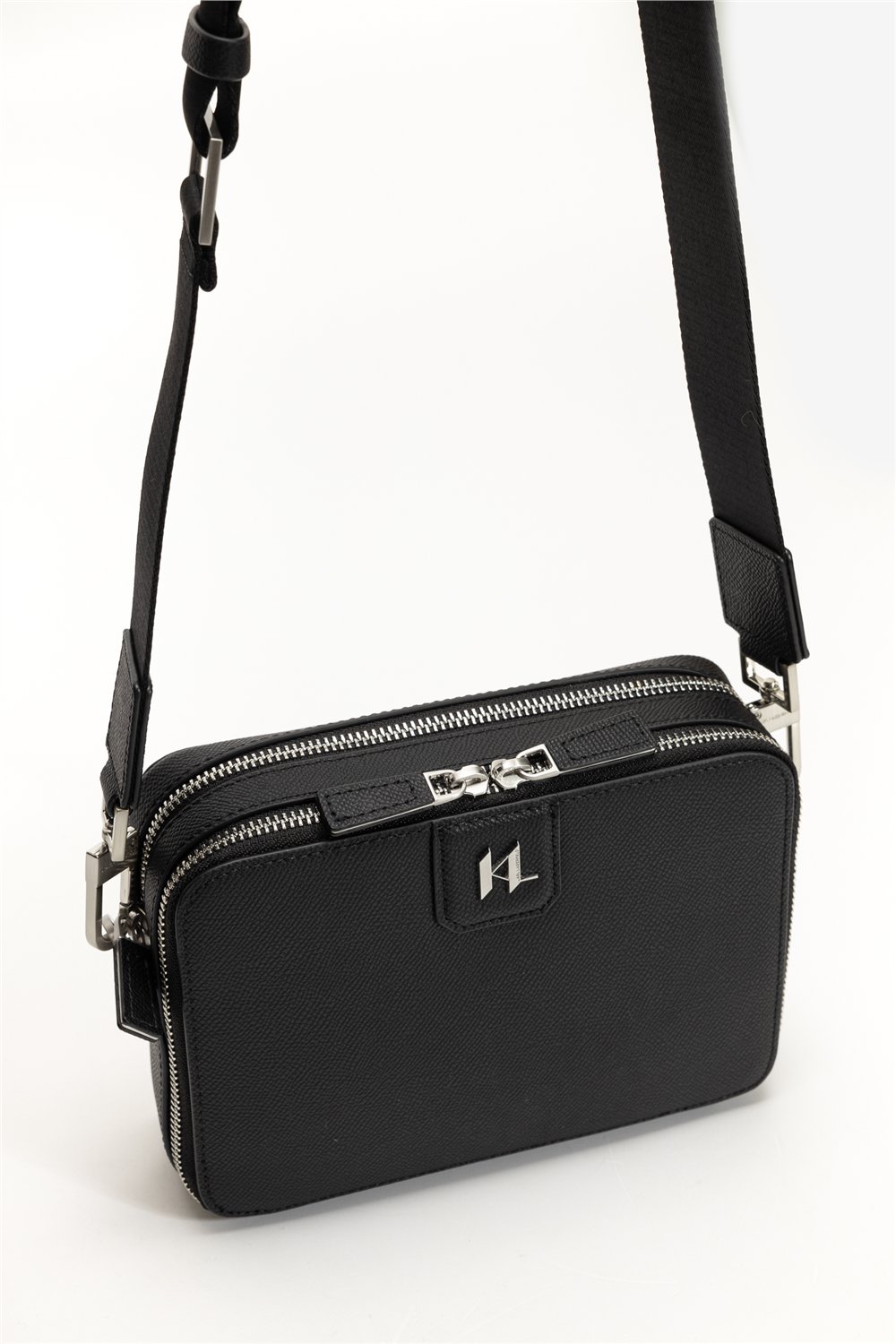 Karl Lagerfeld K/Monogram Leather Erkek Reporter Çanta