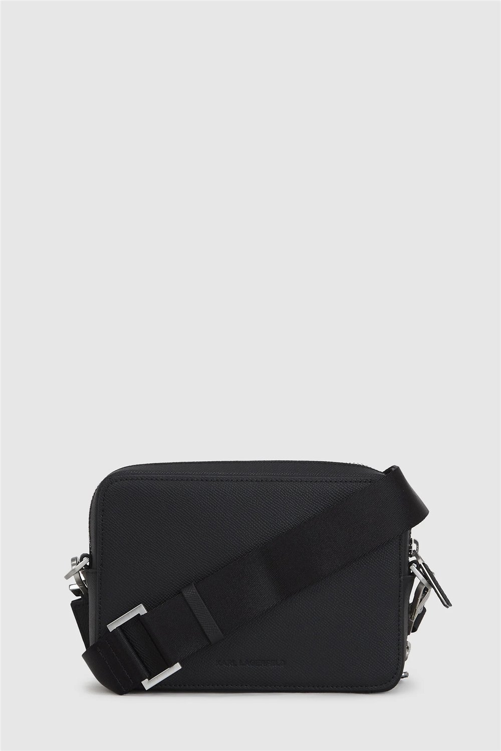 Karl Lagerfeld K/Monogram Leather Erkek Reporter Çanta Siyah