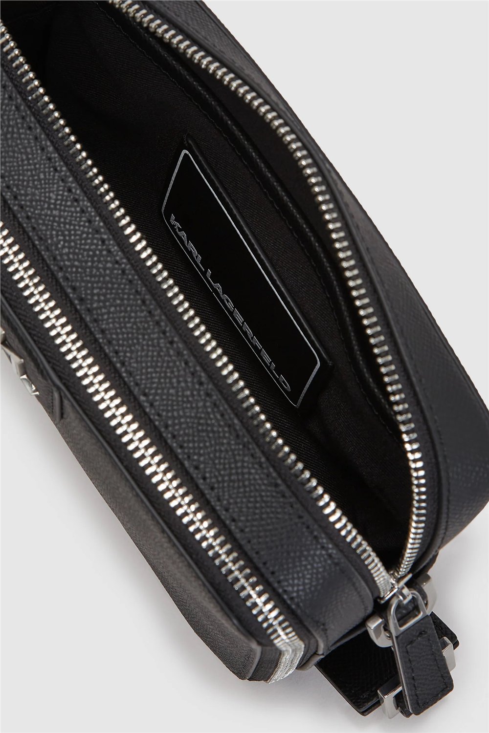 Karl Lagerfeld K/Monogram Leather Erkek Reporter Çanta Siyah