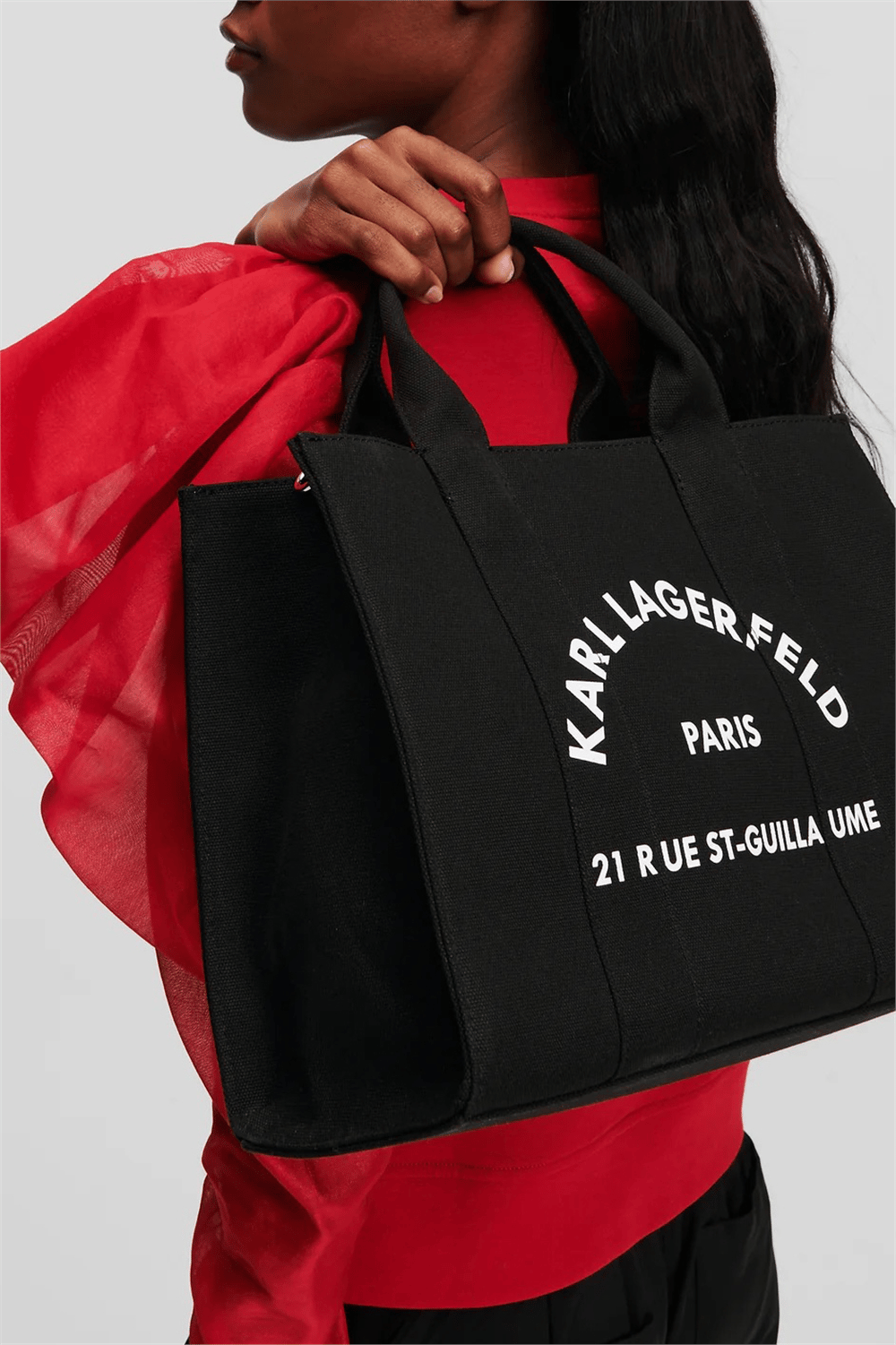 Karl Lagerfeld K/Rsg Square Medium Tote Kadın Omuz Çantası Siyah