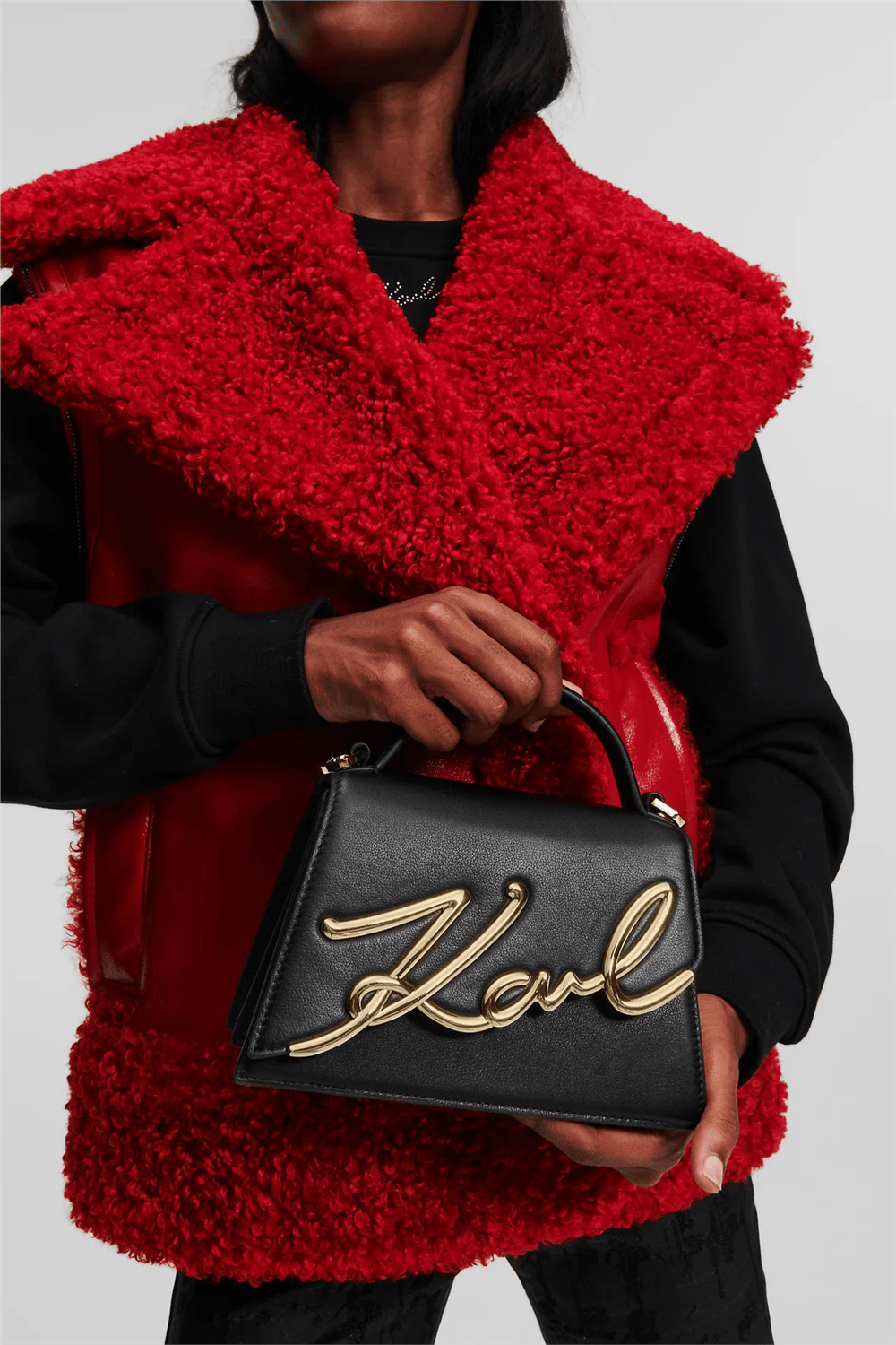 Karl Lagerfeld K/Signature 2.0 Kadın Mini Omuz Çantası Siyah