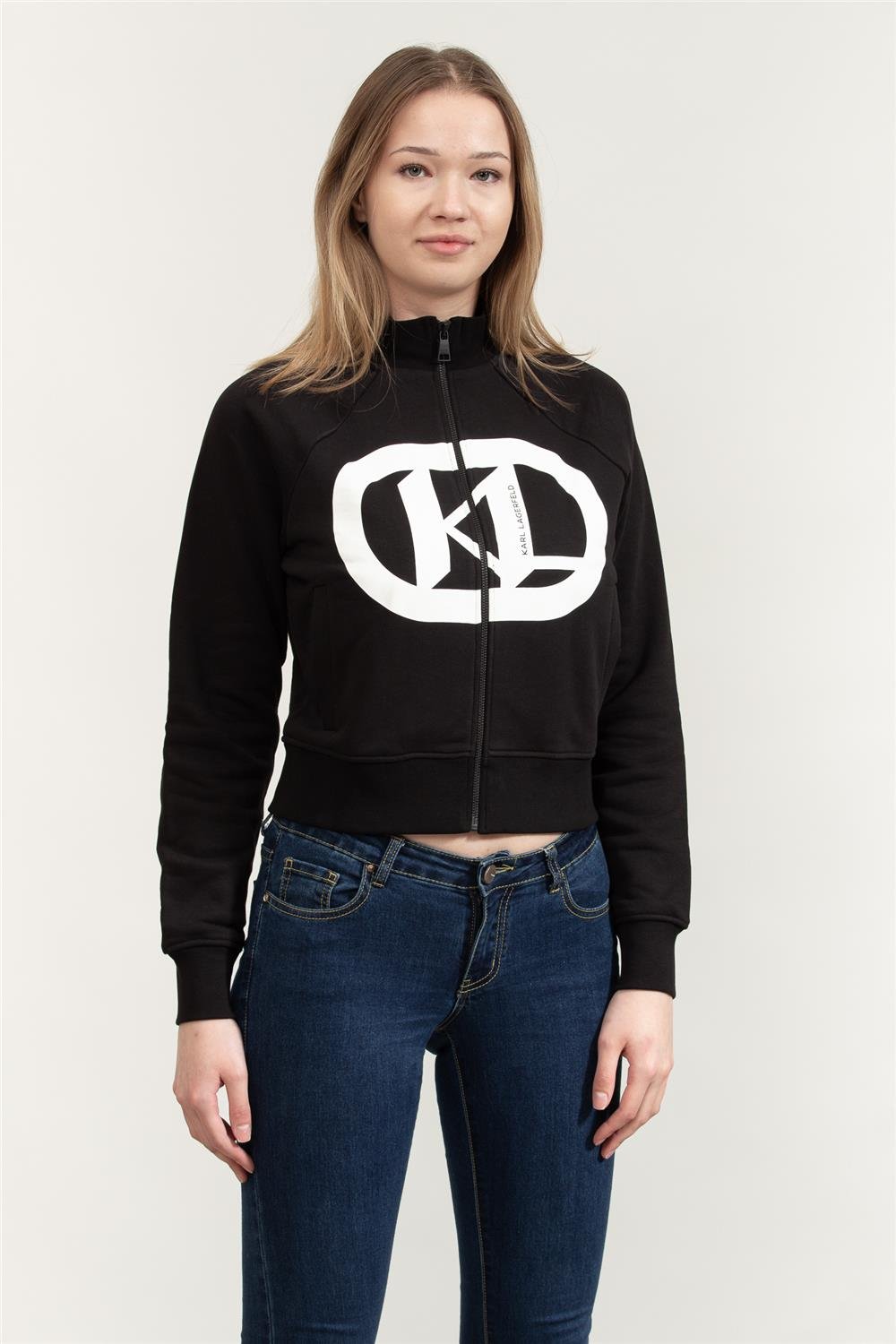 Karl Lagerfeld Logo Kadın Fermuarlı Sweatshirt