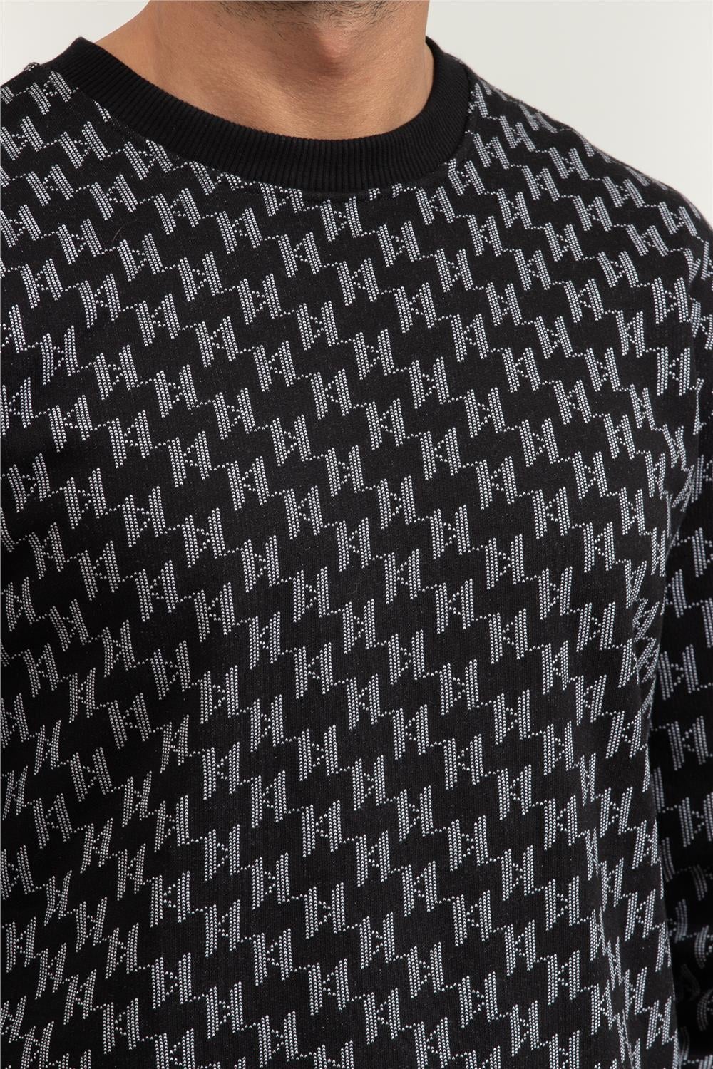 Karl Lagerfeld Monogram Erkek Bisiklet Yaka Sweatshirt
