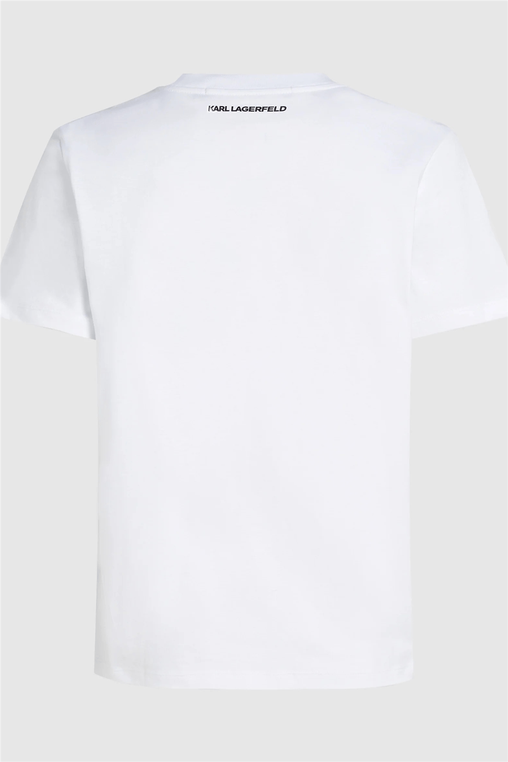 Karl Lagerfeld Portrait Kadın Bisiklet Yaka T-Shirt Beyaz