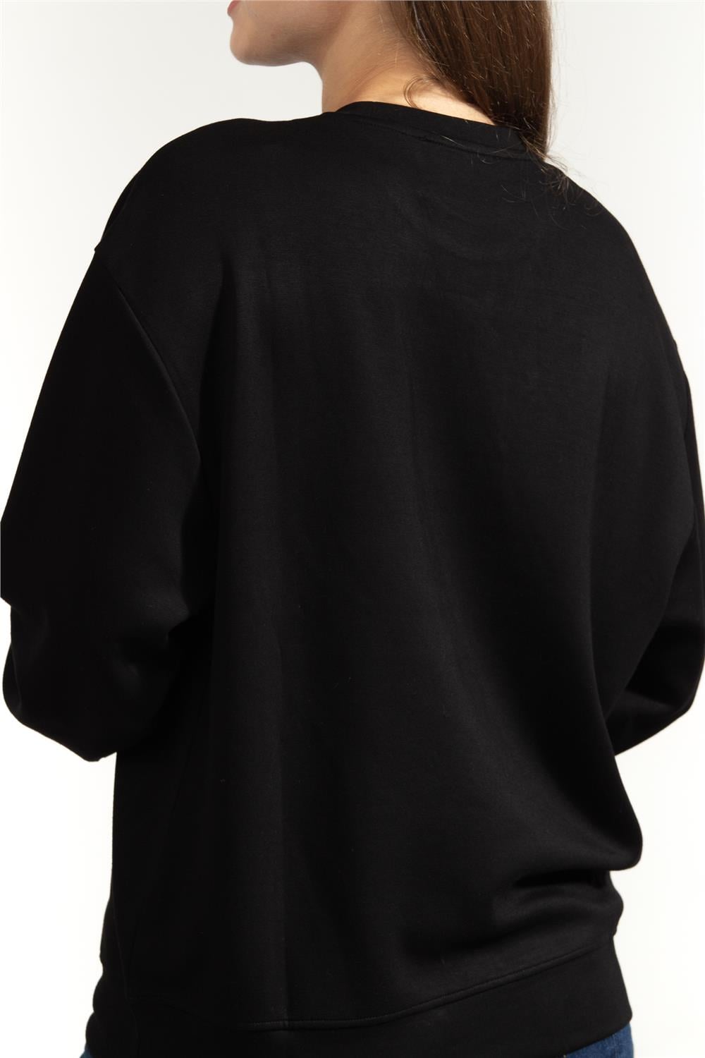 Karl Lagerfeld Rhinestone Rain Kadın Bisiklet Yaka Sweatshirt