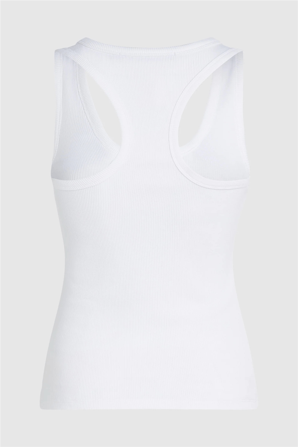 Karl Lagerfeld Ribbed Tank Top Kadın Kolsuz T-Shirt Beyaz